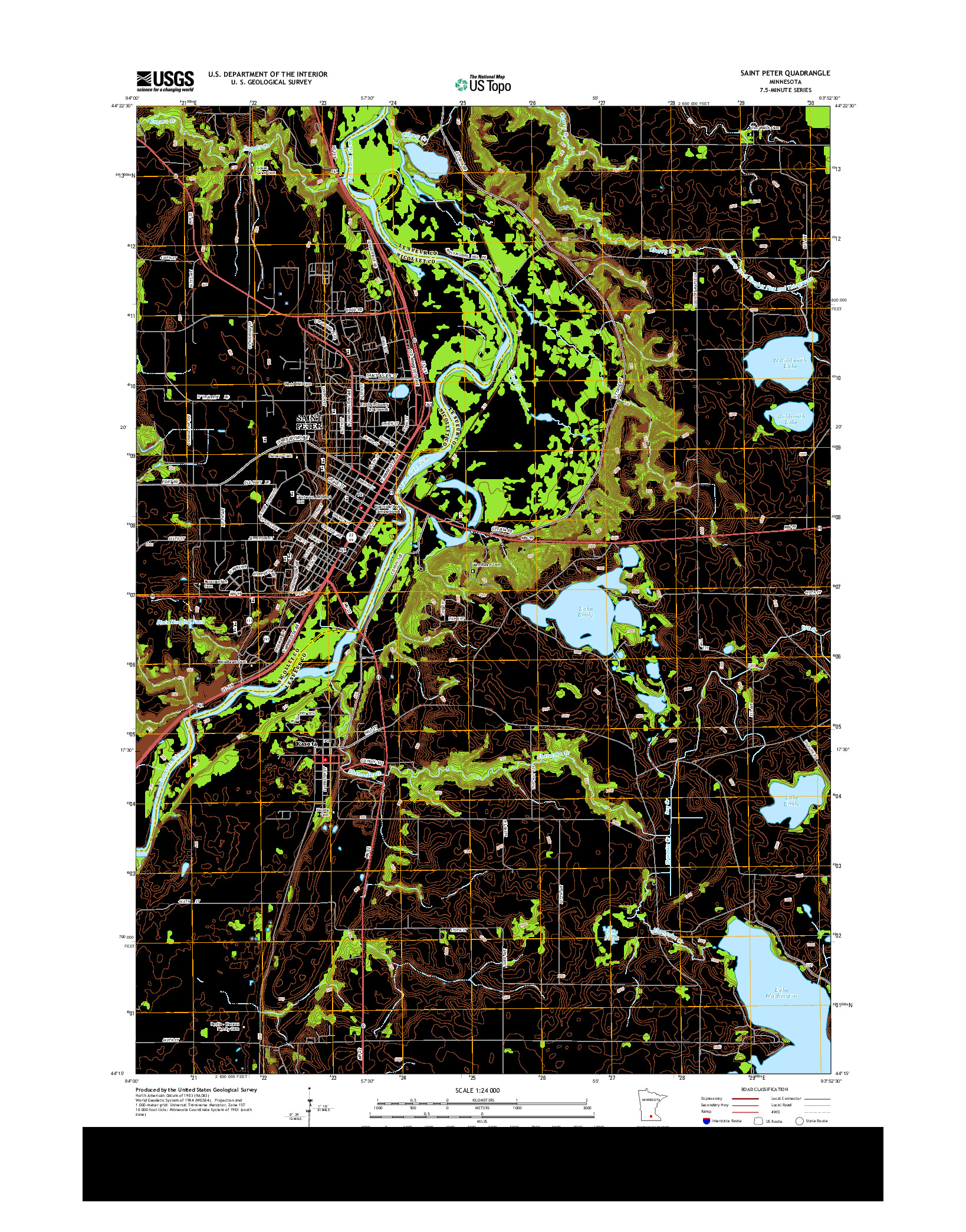USGS US TOPO 7.5-MINUTE MAP FOR SAINT PETER, MN 2013