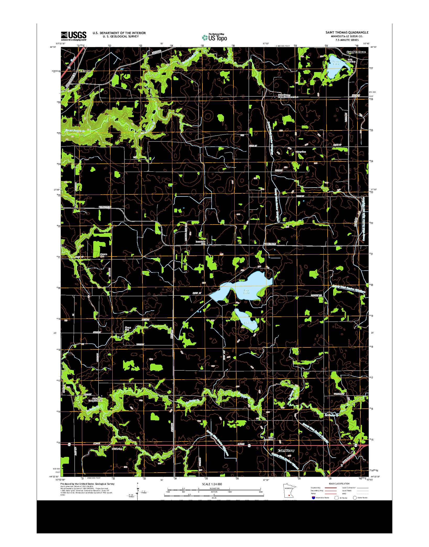 USGS US TOPO 7.5-MINUTE MAP FOR SAINT THOMAS, MN 2013