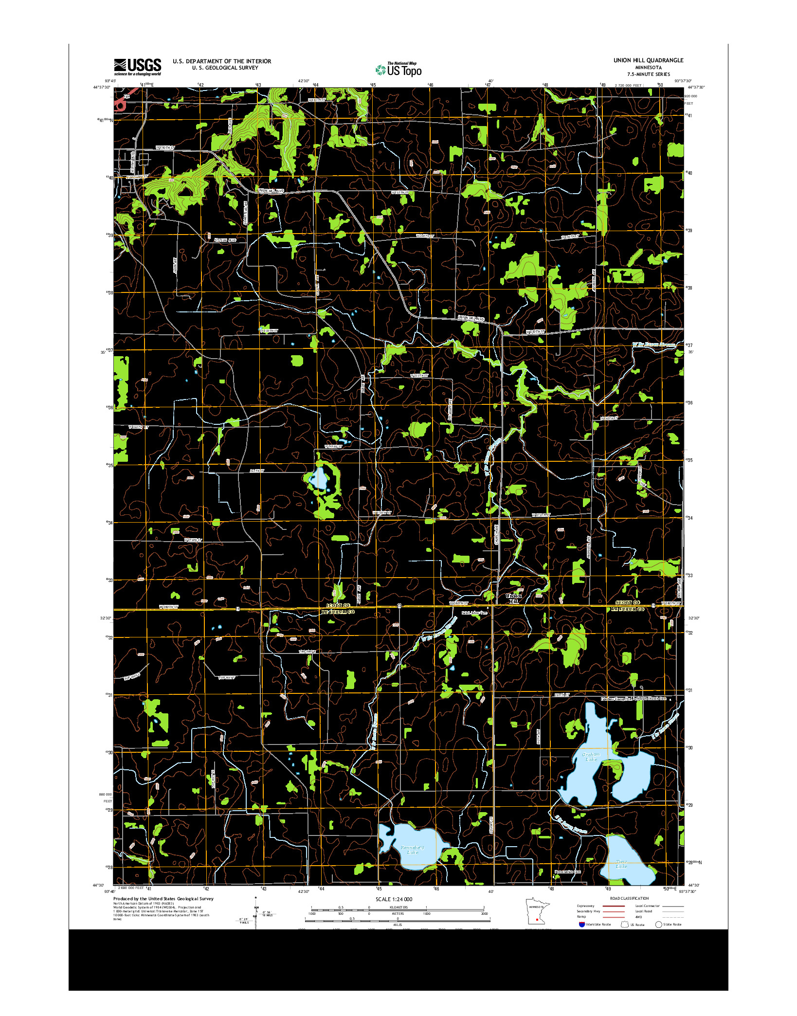 USGS US TOPO 7.5-MINUTE MAP FOR UNION HILL, MN 2013