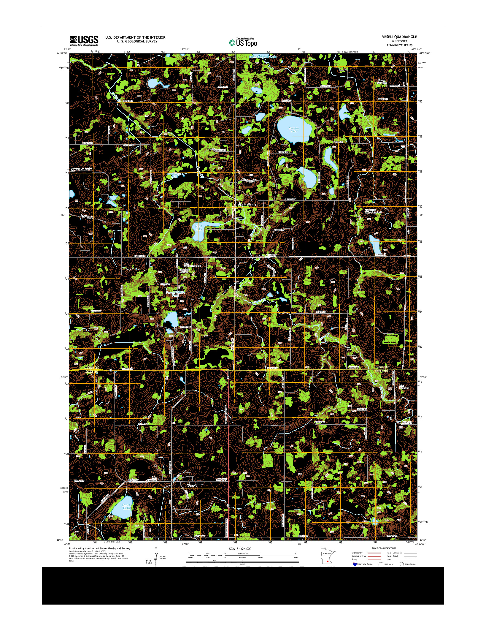 USGS US TOPO 7.5-MINUTE MAP FOR VESELI, MN 2013