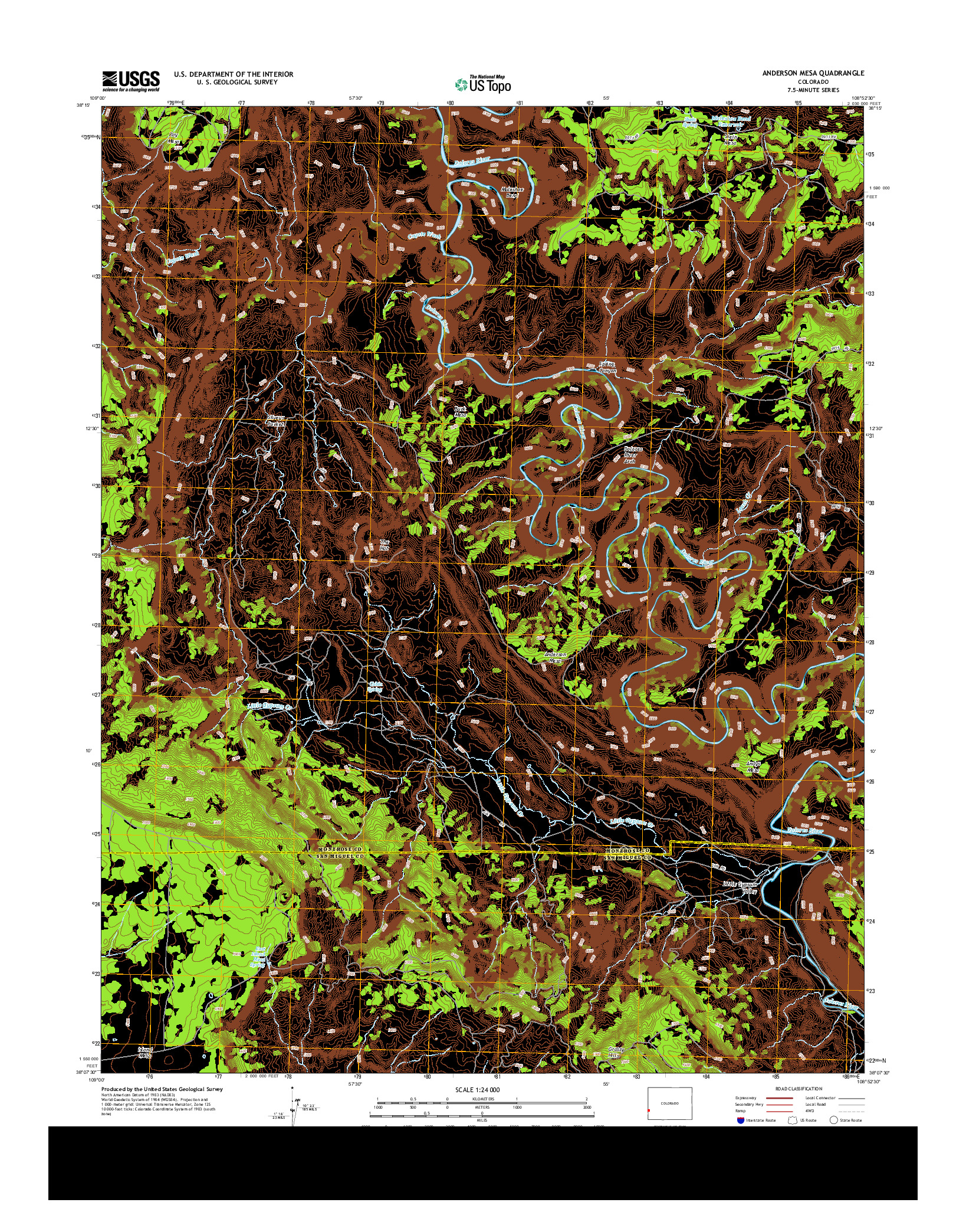 USGS US TOPO 7.5-MINUTE MAP FOR ANDERSON MESA, CO 2013