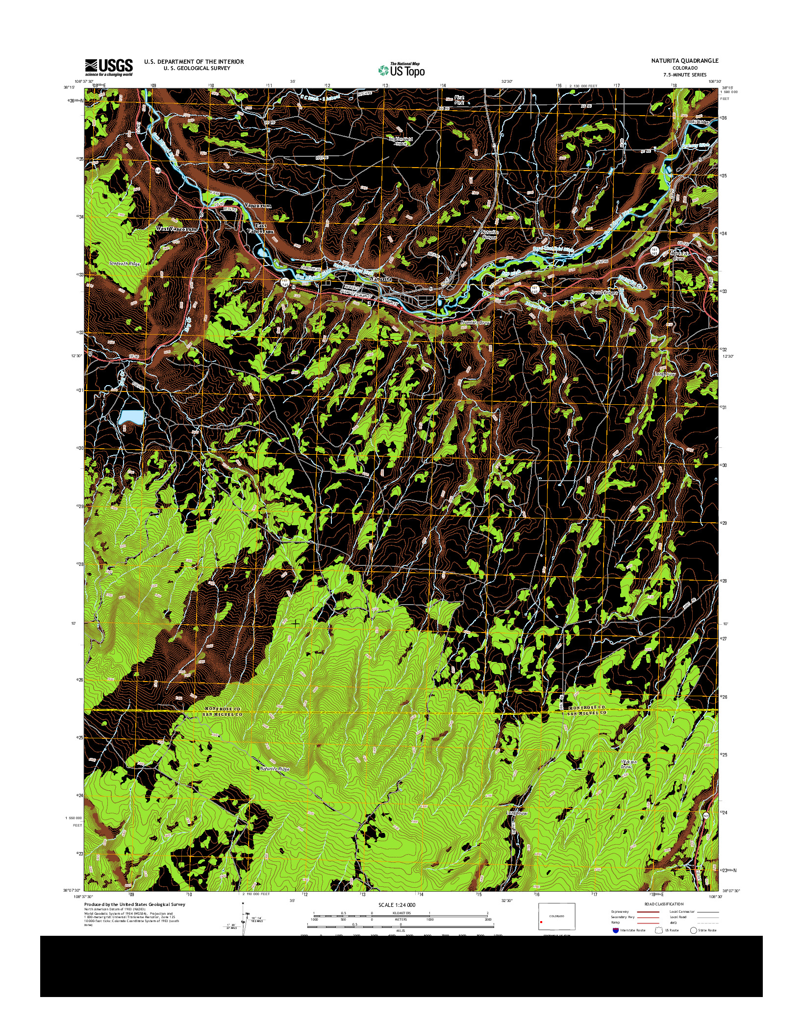 USGS US TOPO 7.5-MINUTE MAP FOR NATURITA, CO 2013