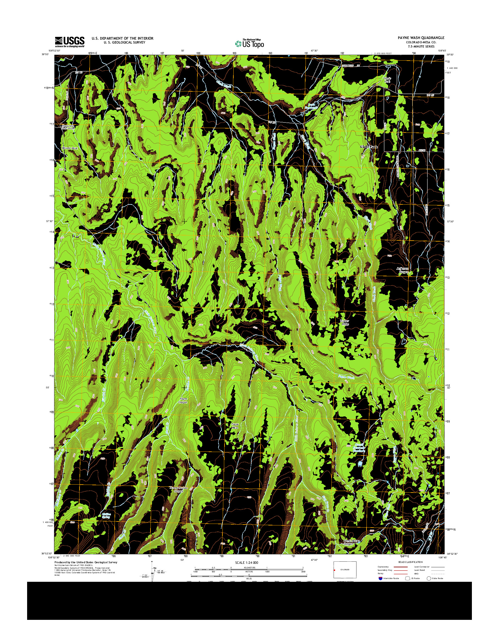 USGS US TOPO 7.5-MINUTE MAP FOR PAYNE WASH, CO 2013