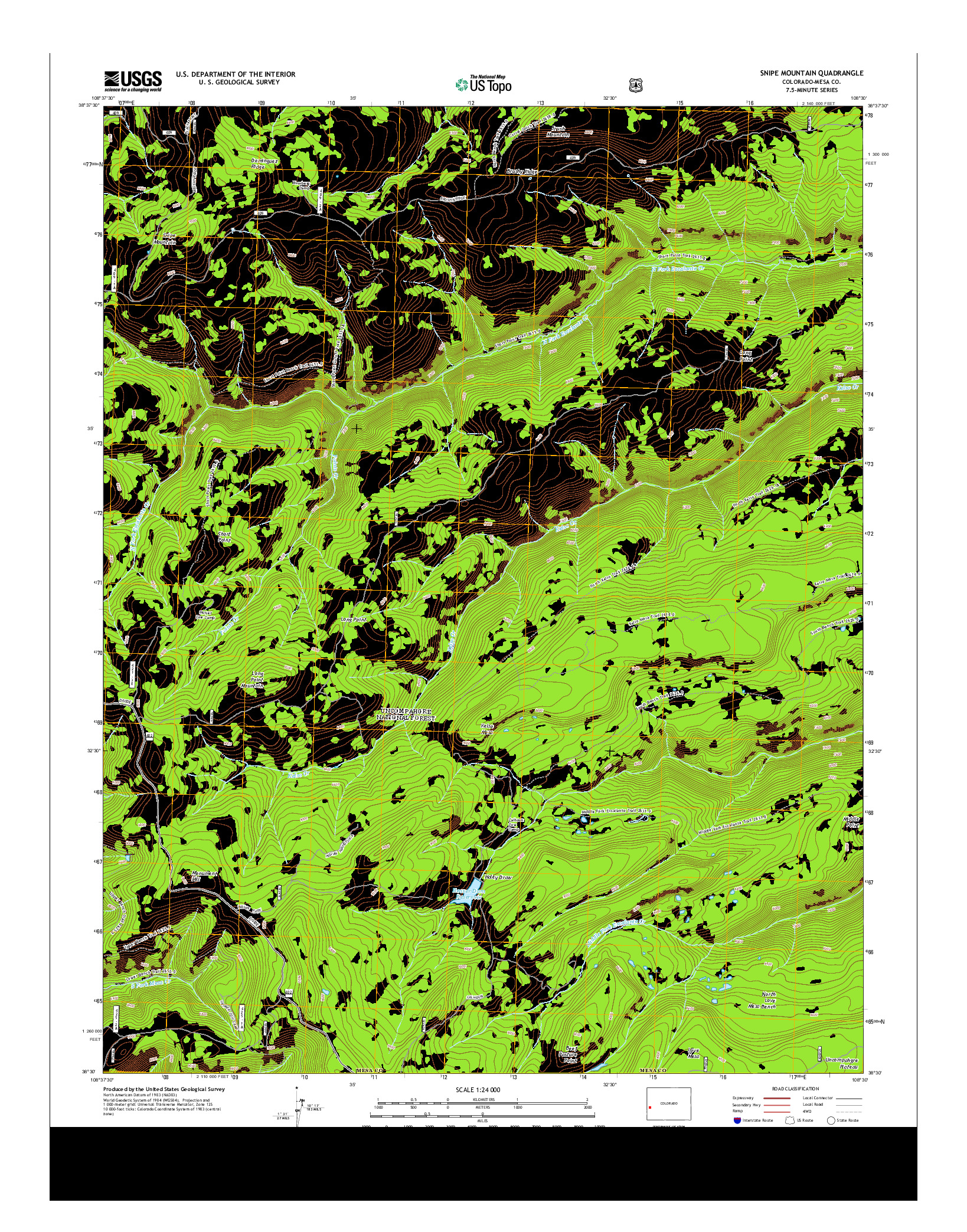 USGS US TOPO 7.5-MINUTE MAP FOR SNIPE MOUNTAIN, CO 2013