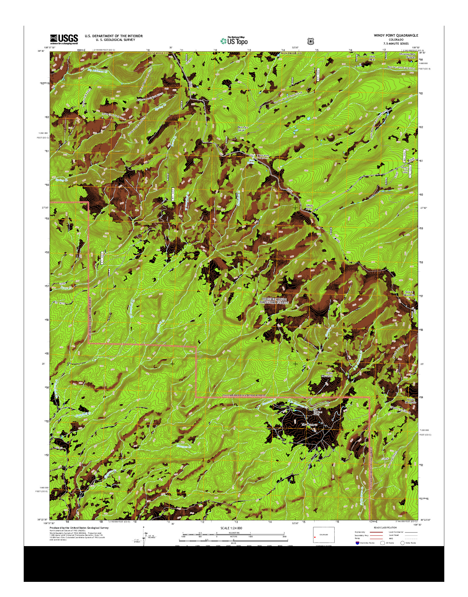 USGS US TOPO 7.5-MINUTE MAP FOR WINDY POINT, CO 2013