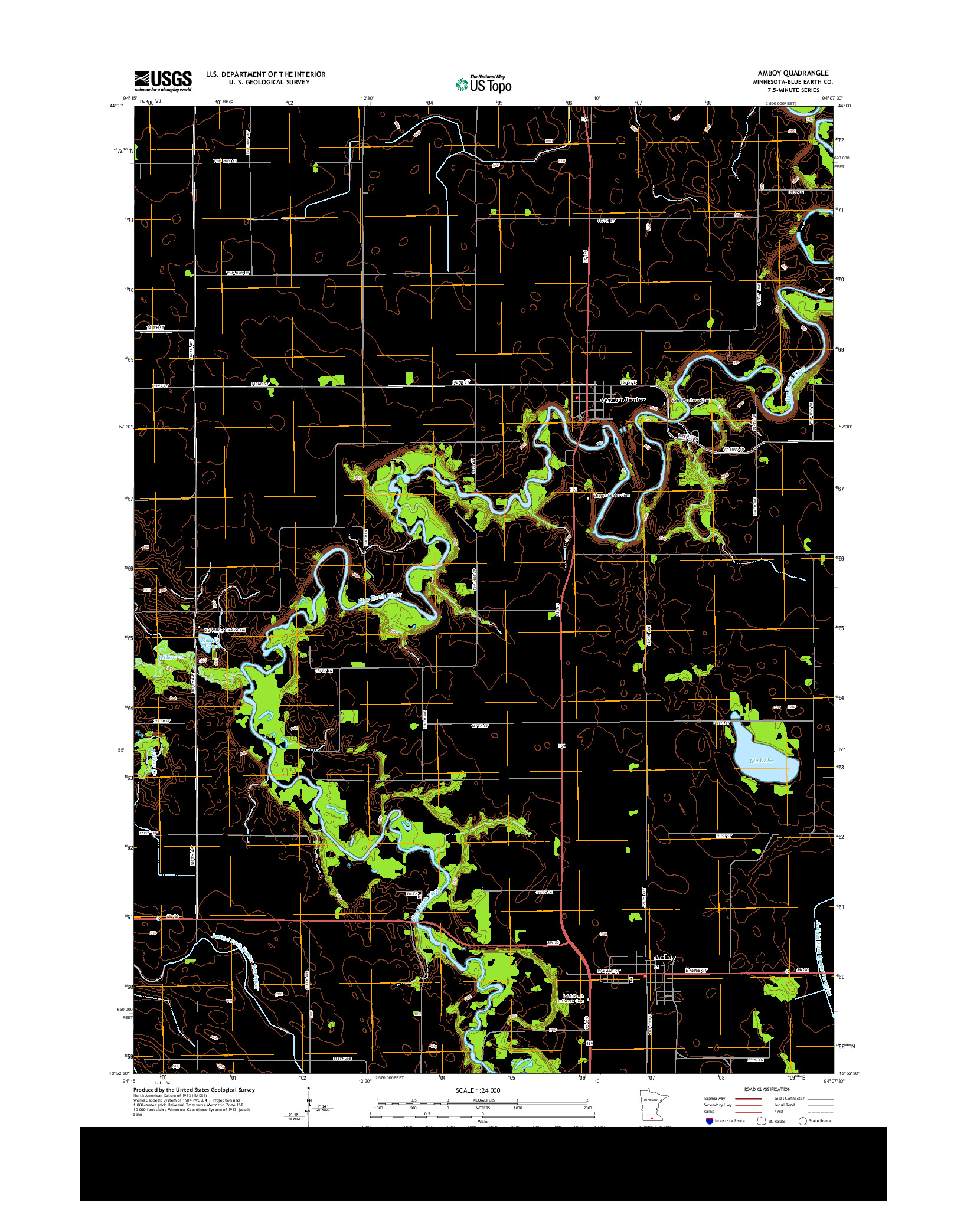USGS US TOPO 7.5-MINUTE MAP FOR AMBOY, MN 2013