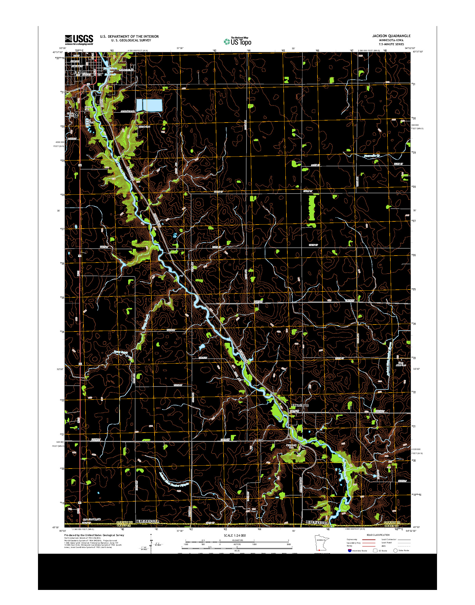 USGS US TOPO 7.5-MINUTE MAP FOR JACKSON, MN-IA 2013