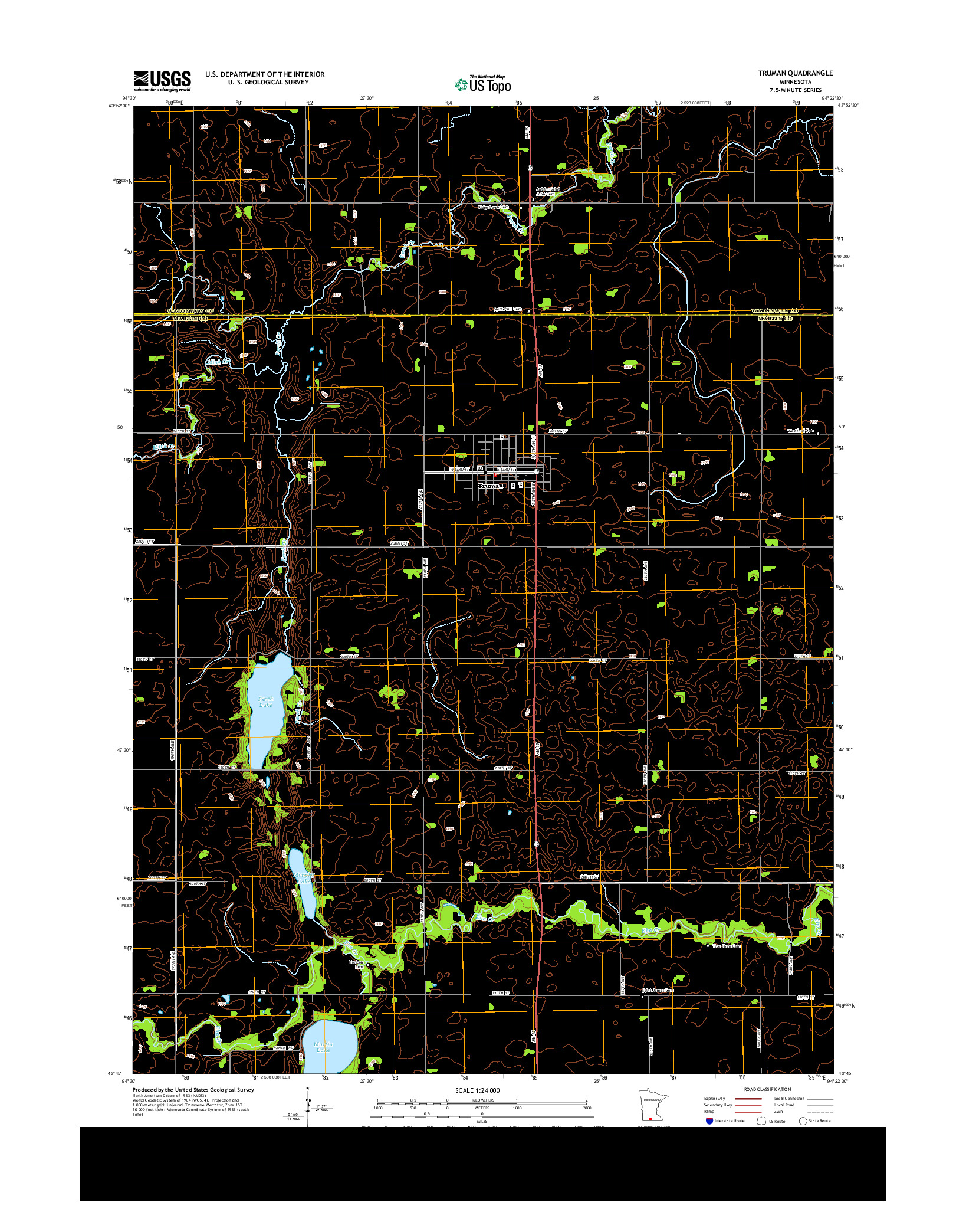 USGS US TOPO 7.5-MINUTE MAP FOR TRUMAN, MN 2013
