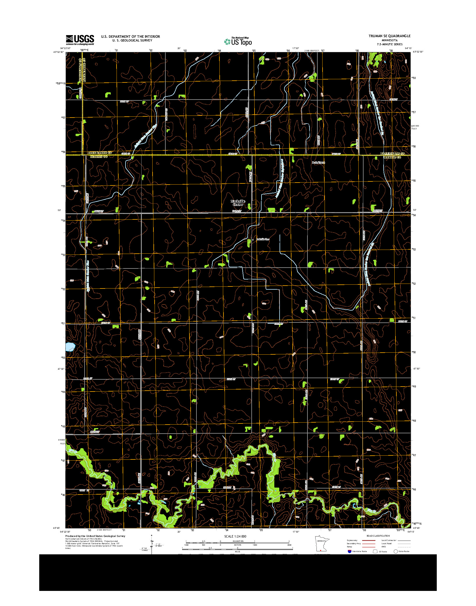 USGS US TOPO 7.5-MINUTE MAP FOR TRUMAN SE, MN 2013