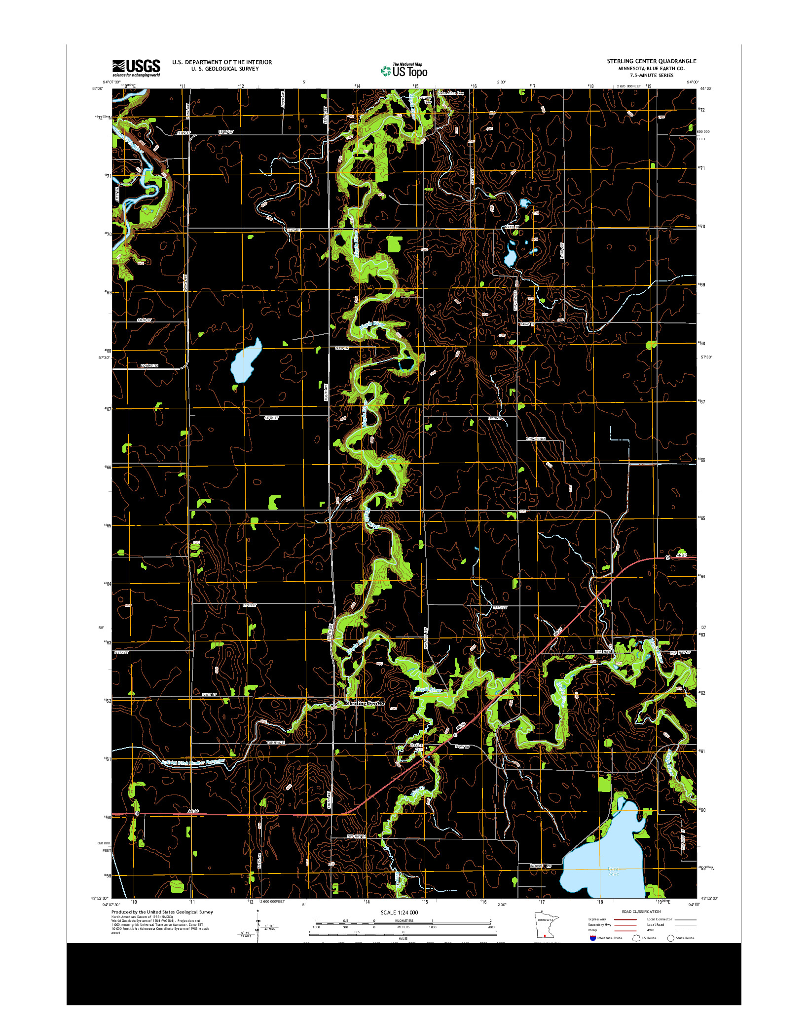 USGS US TOPO 7.5-MINUTE MAP FOR STERLING CENTER, MN 2013