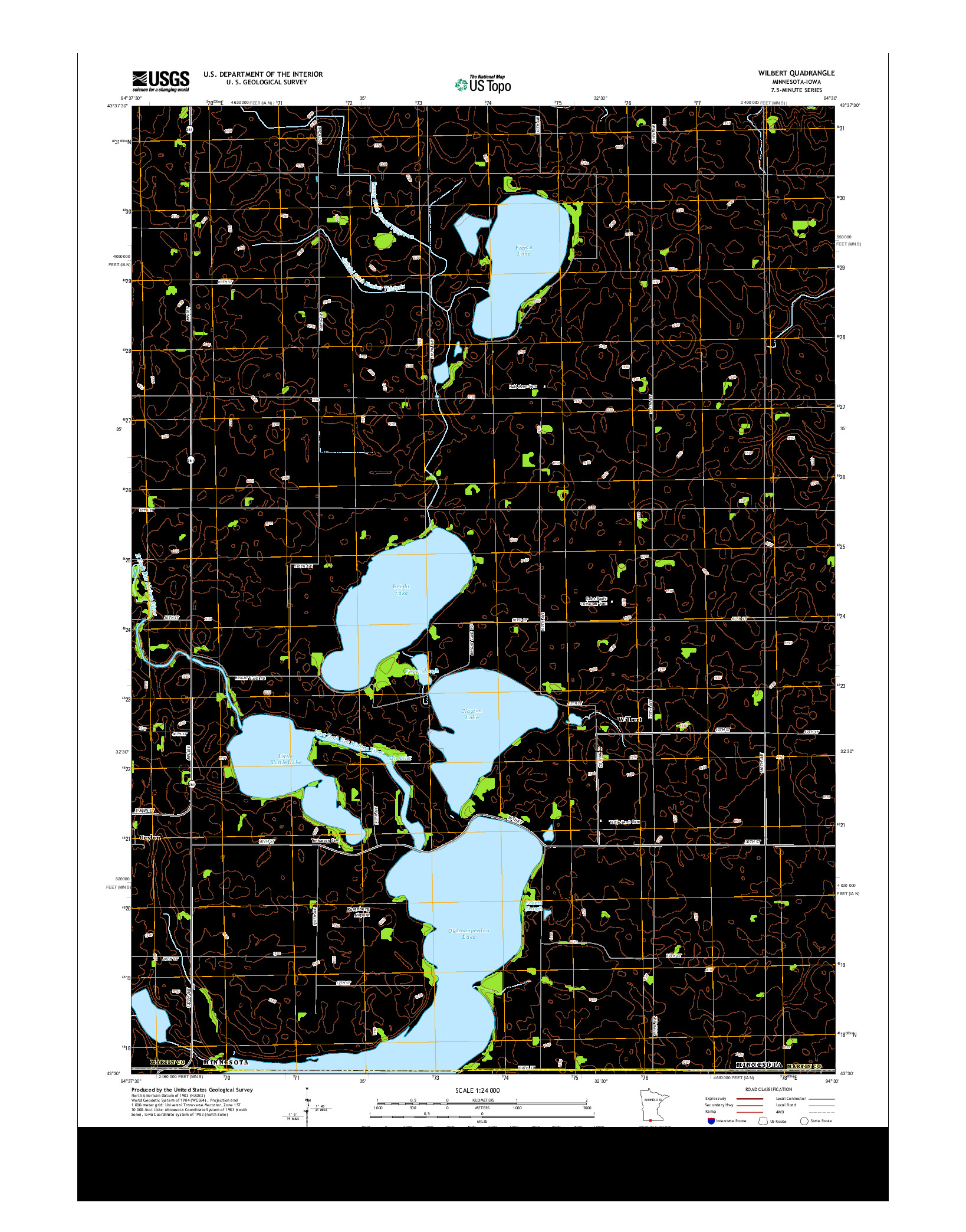USGS US TOPO 7.5-MINUTE MAP FOR WILBERT, MN-IA 2013