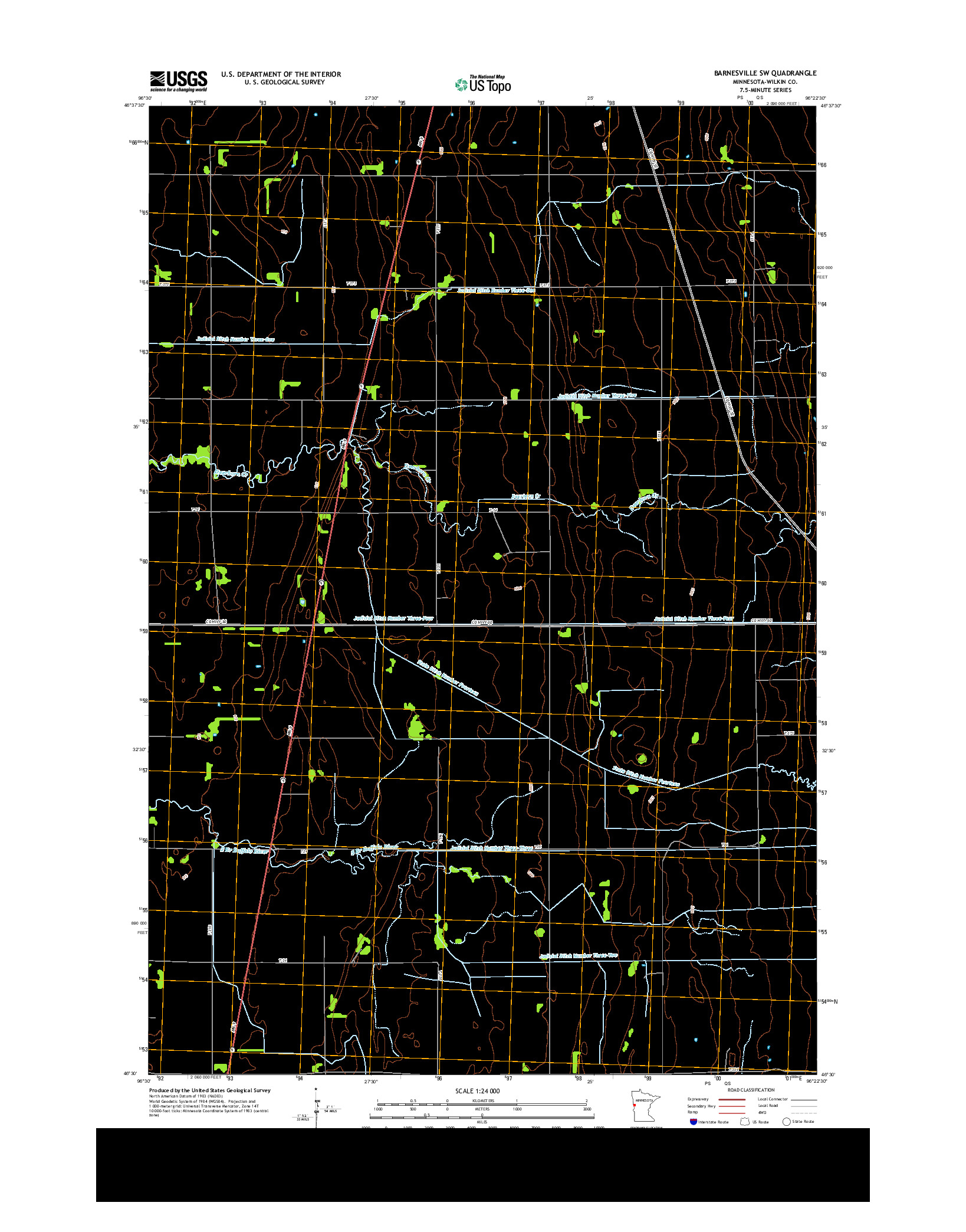 USGS US TOPO 7.5-MINUTE MAP FOR BARNESVILLE SW, MN 2013