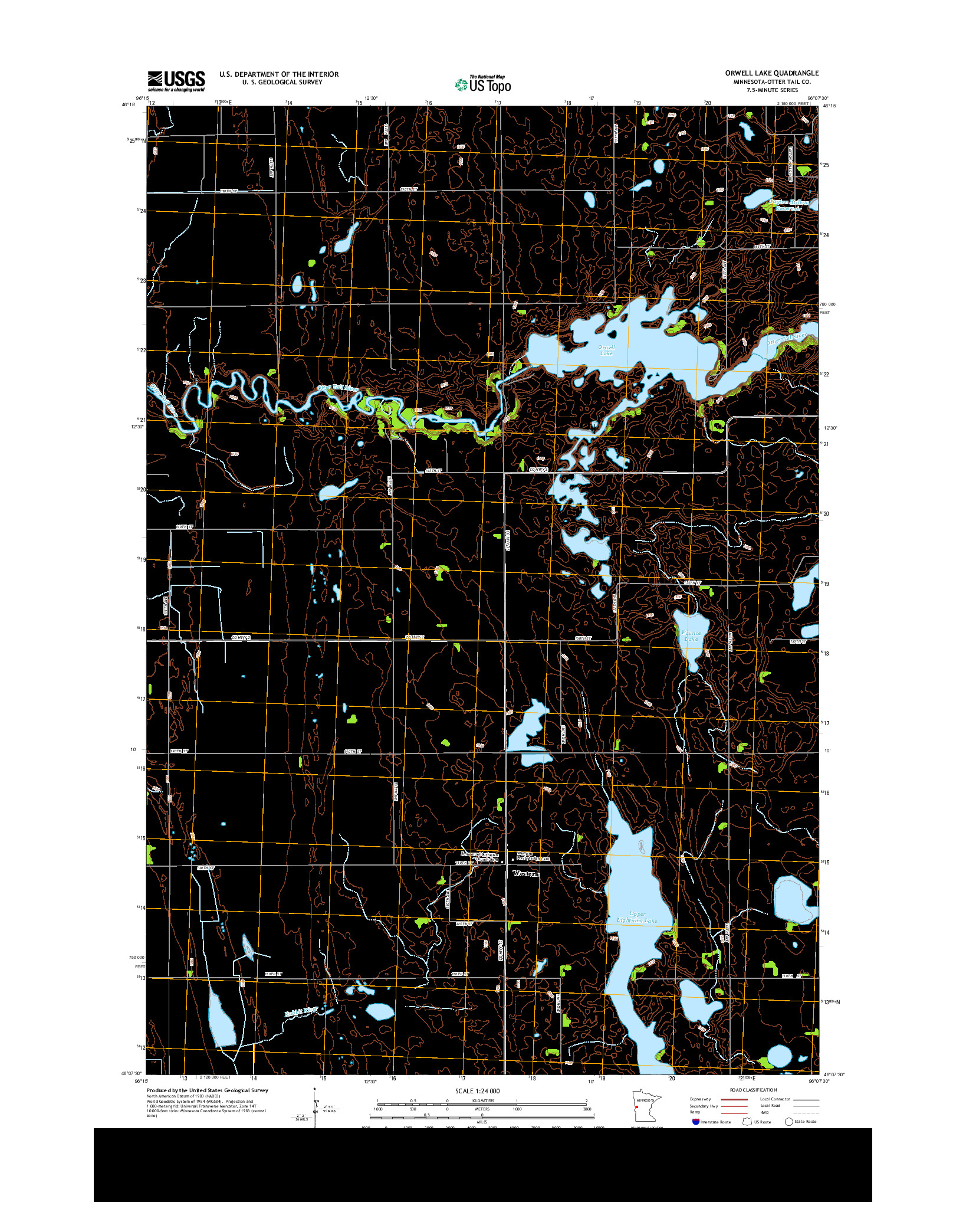 USGS US TOPO 7.5-MINUTE MAP FOR ORWELL LAKE, MN 2013