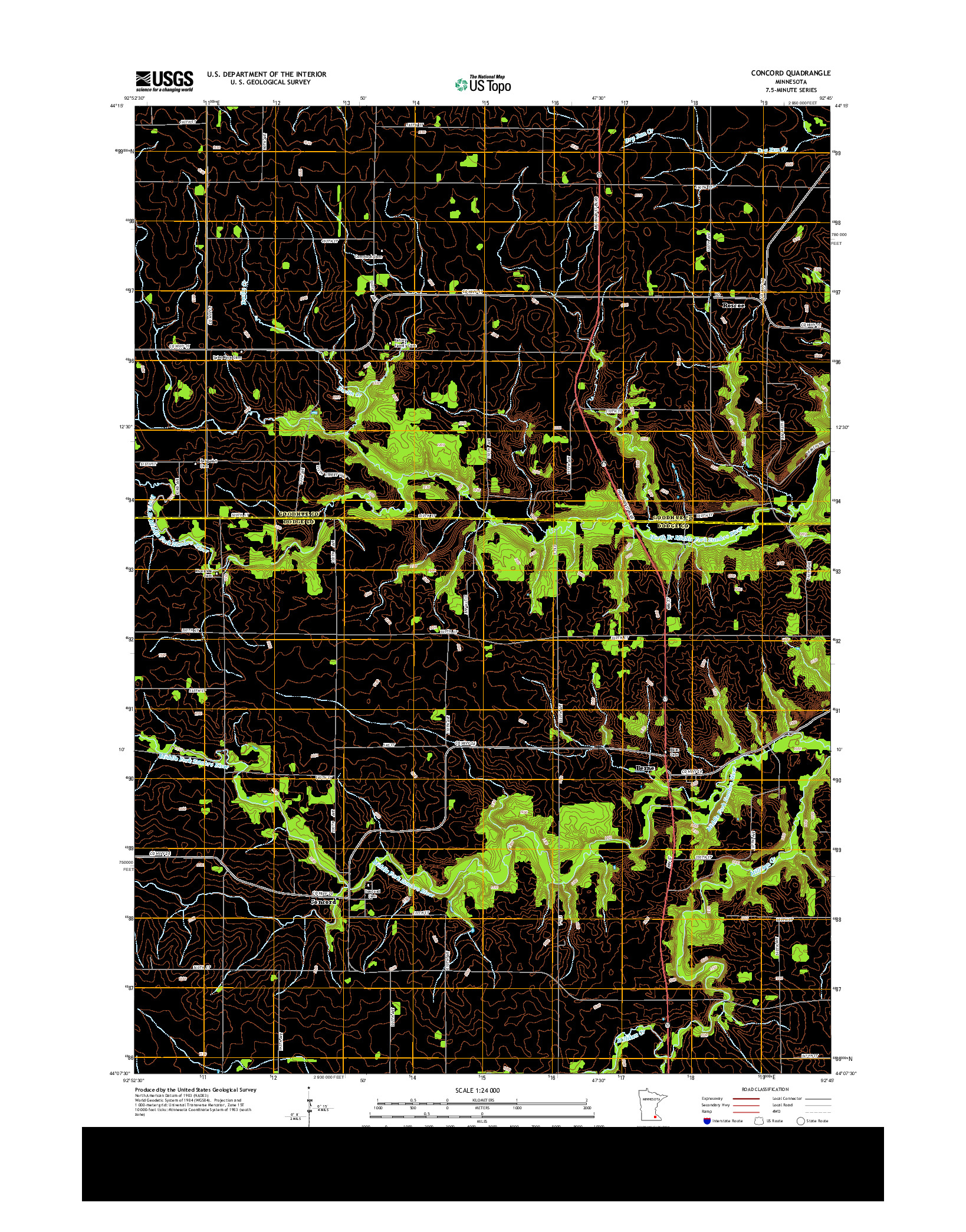 USGS US TOPO 7.5-MINUTE MAP FOR CONCORD, MN 2013