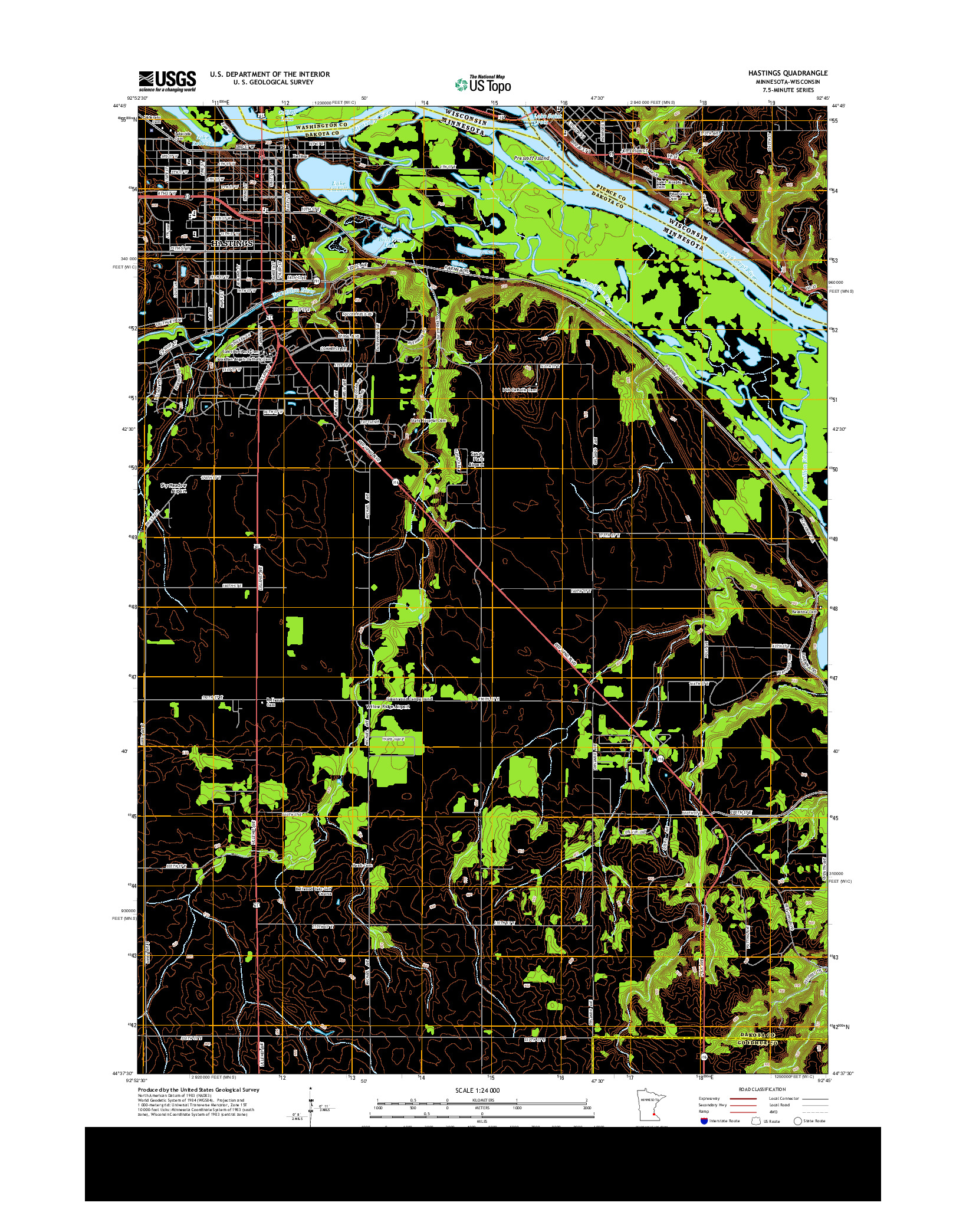 USGS US TOPO 7.5-MINUTE MAP FOR HASTINGS, MN-WI 2013