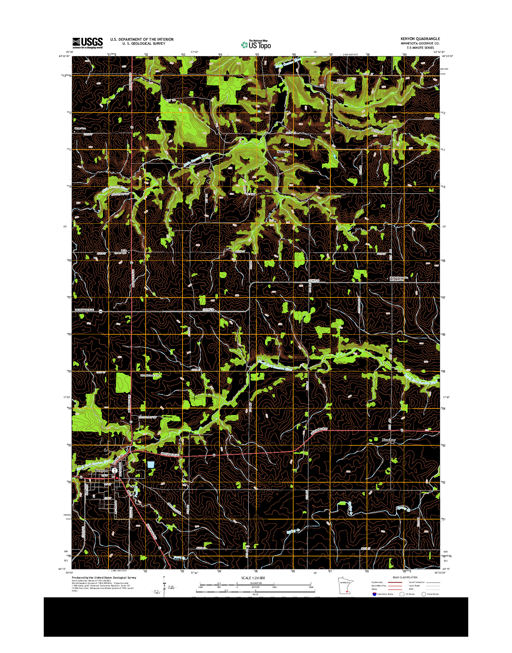 USGS US TOPO 7.5-MINUTE MAP FOR KENYON, MN 2013