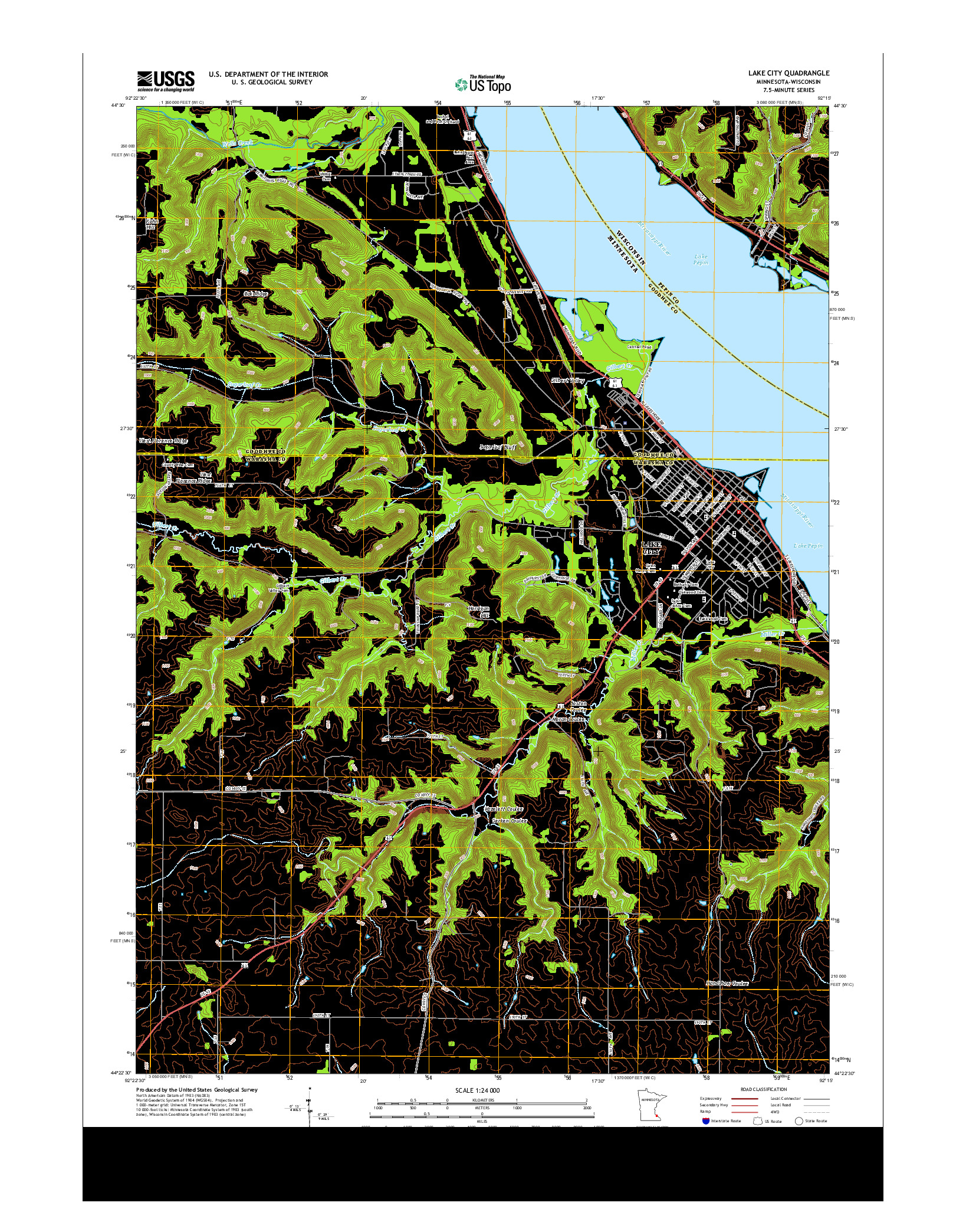 USGS US TOPO 7.5-MINUTE MAP FOR LAKE CITY, MN-WI 2013
