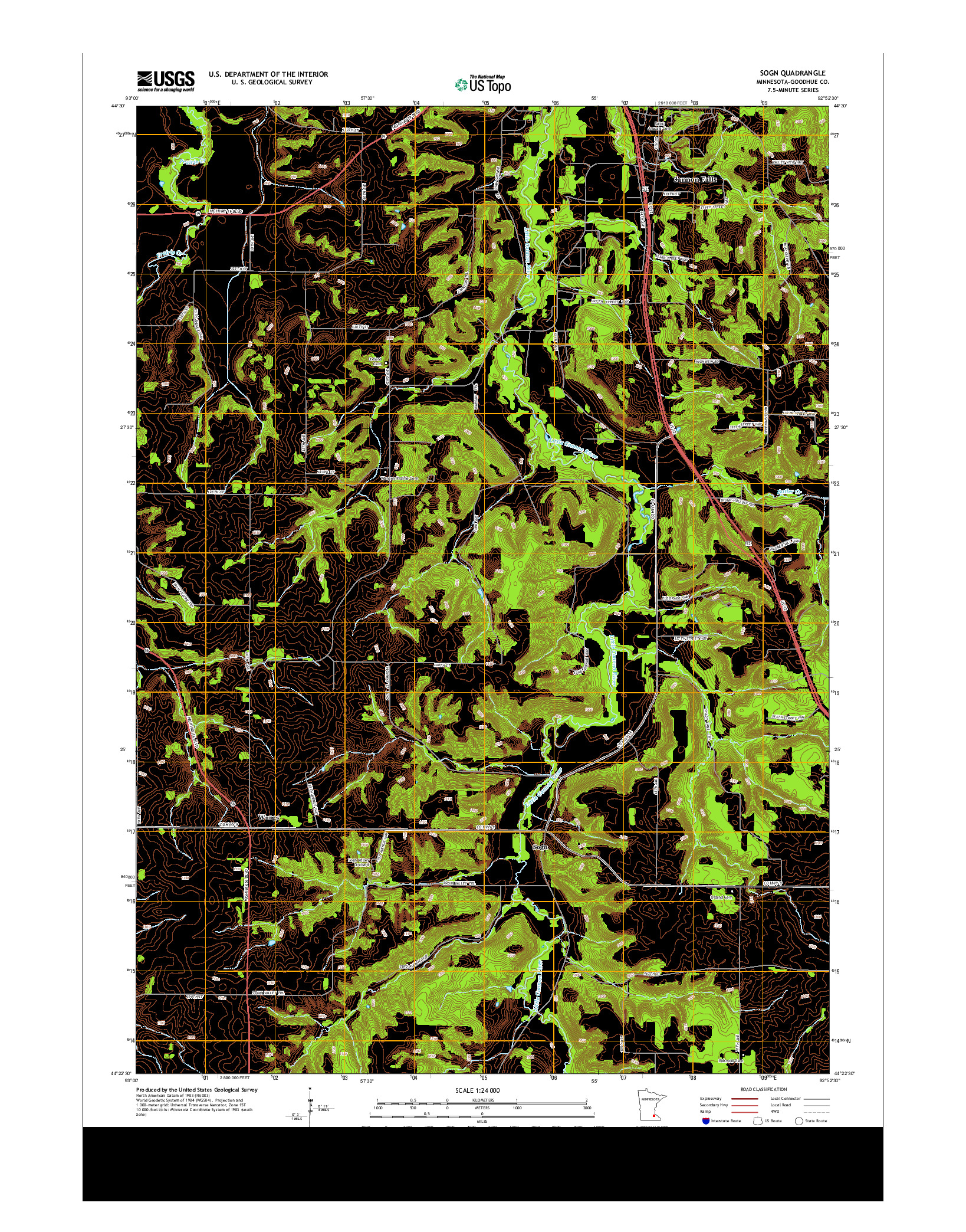 USGS US TOPO 7.5-MINUTE MAP FOR SOGN, MN 2013