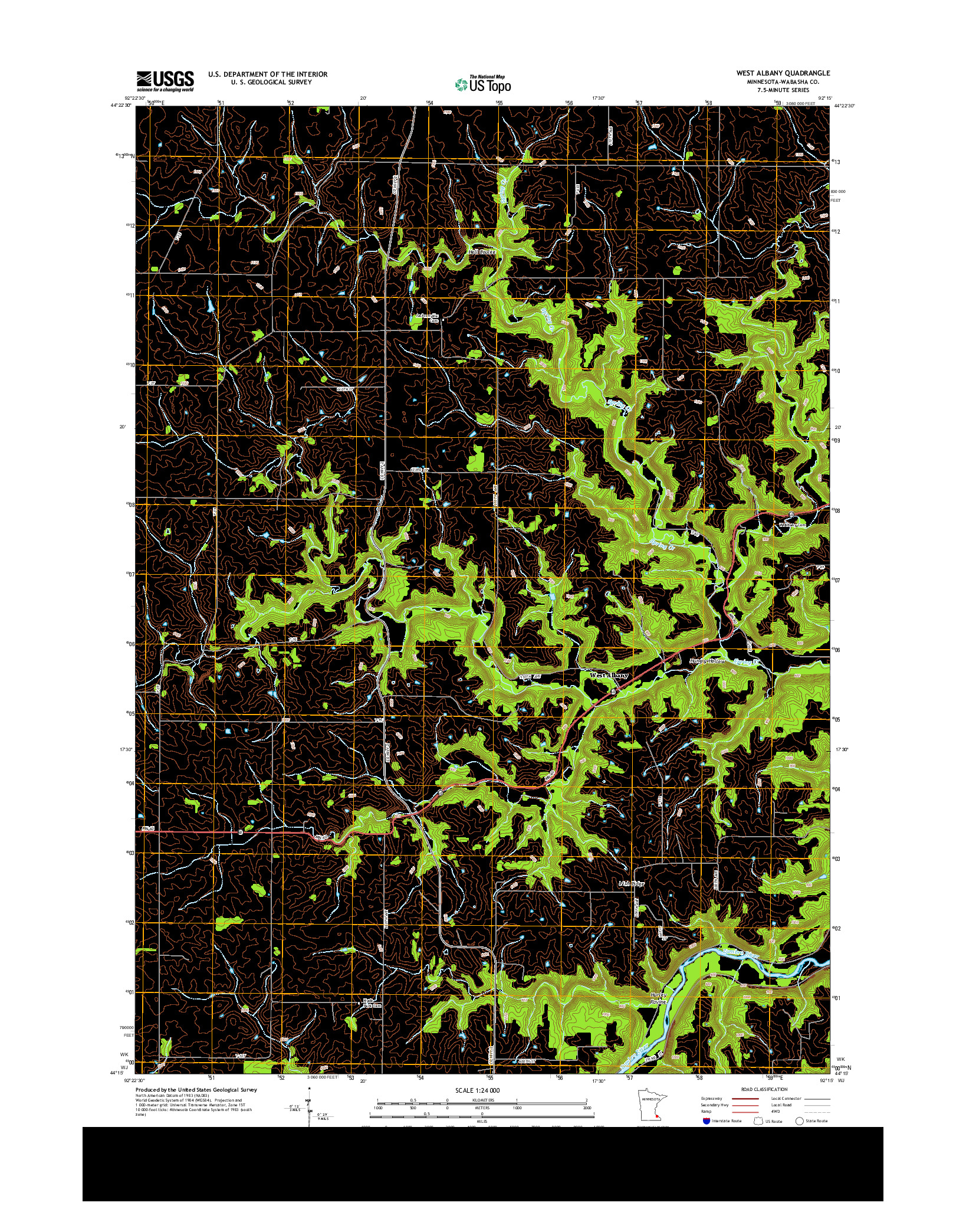 USGS US TOPO 7.5-MINUTE MAP FOR WEST ALBANY, MN 2013
