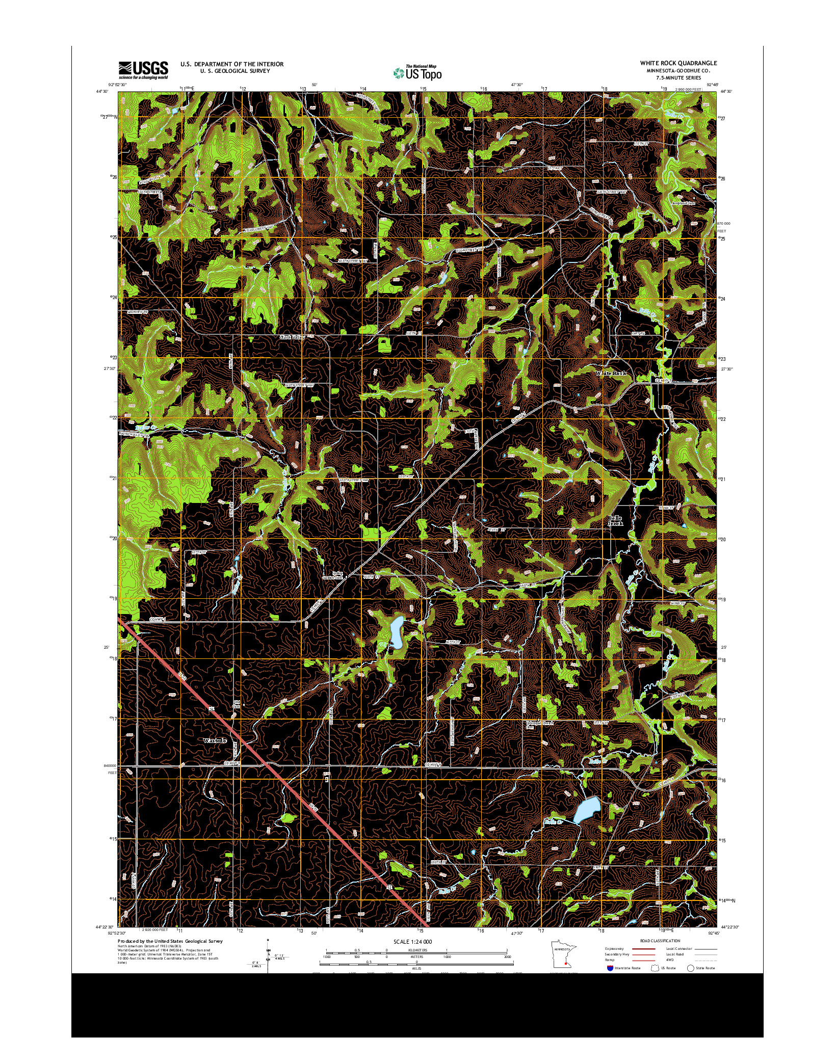 USGS US TOPO 7.5-MINUTE MAP FOR WHITE ROCK, MN 2013