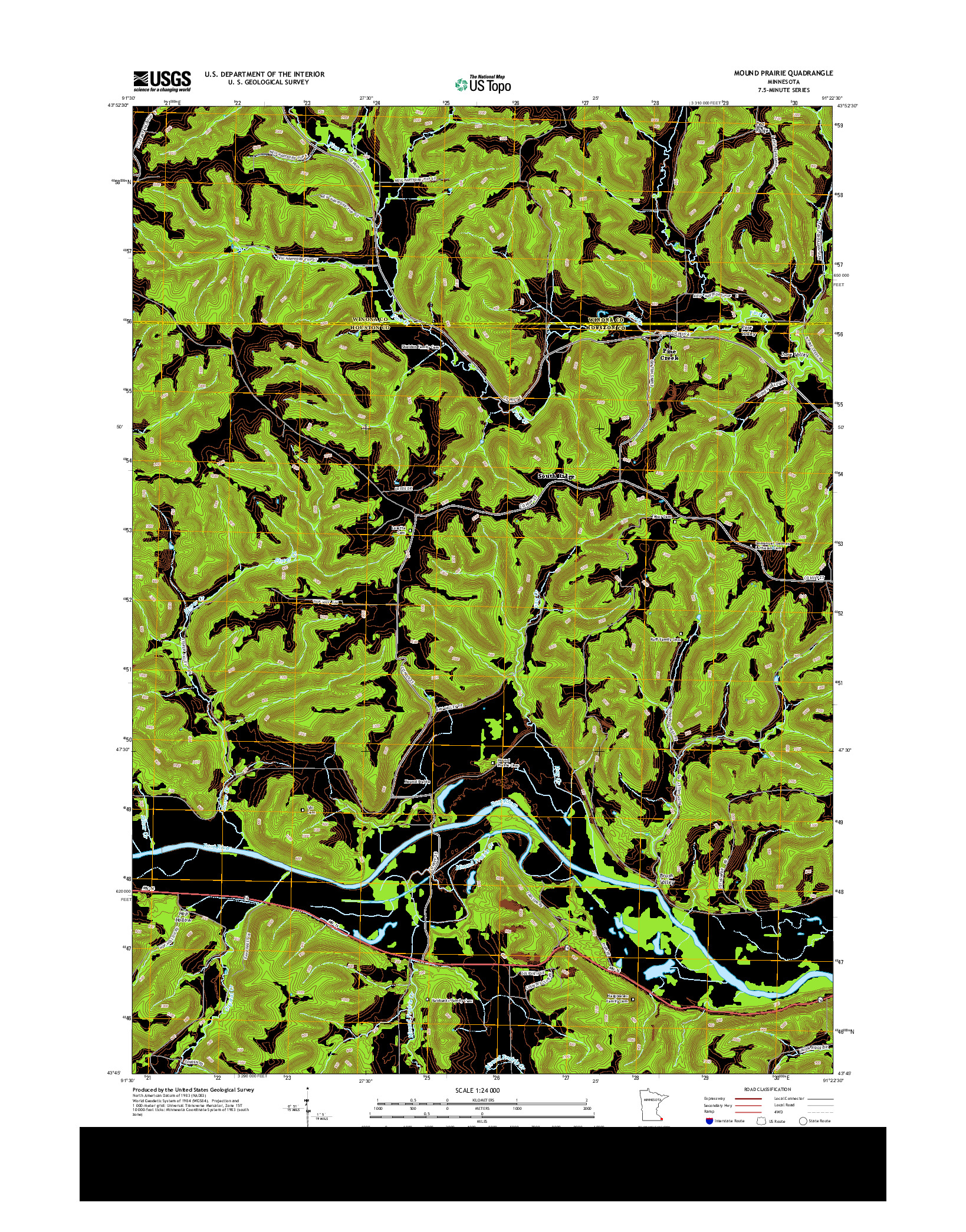 USGS US TOPO 7.5-MINUTE MAP FOR MOUND PRAIRIE, MN 2013