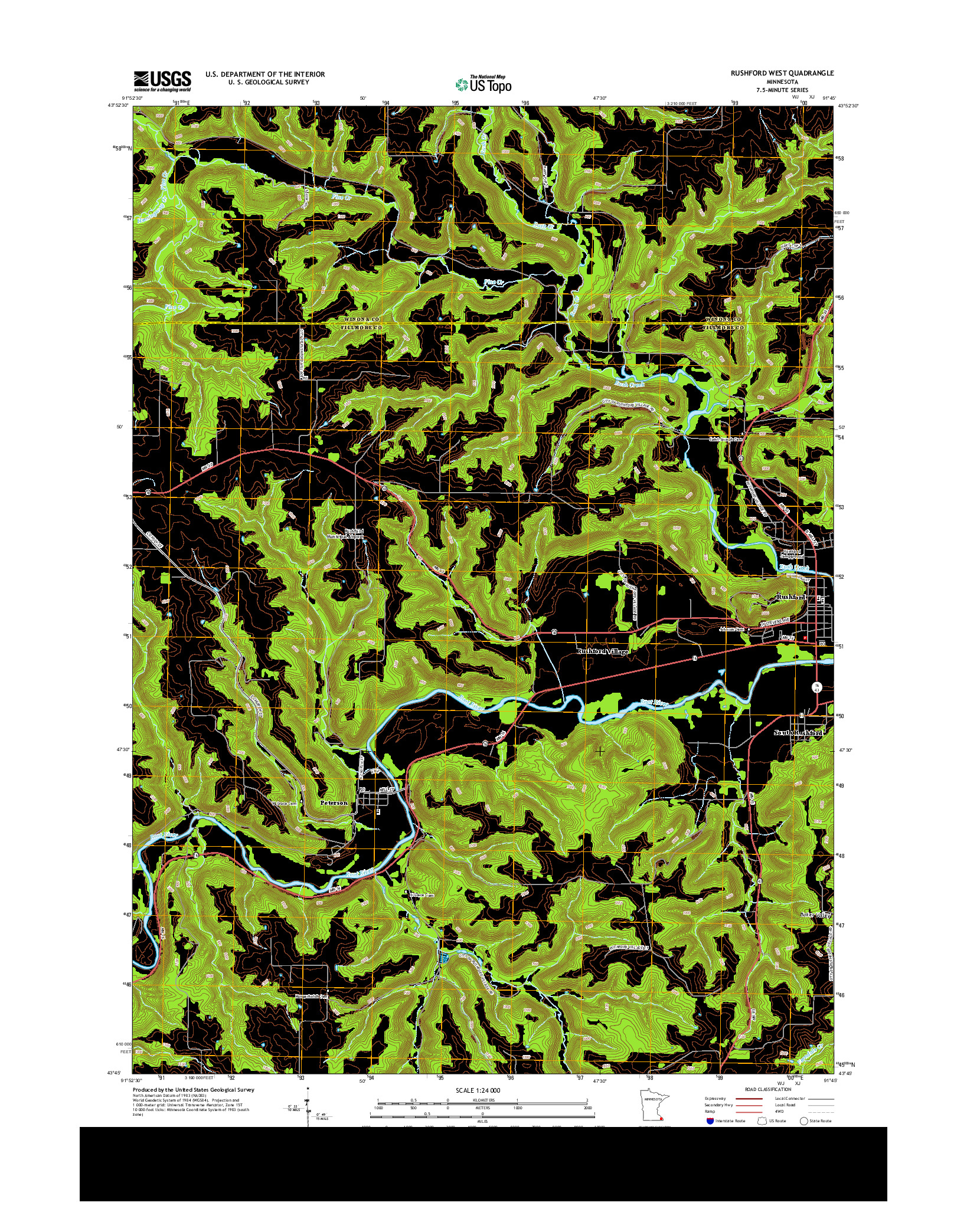 USGS US TOPO 7.5-MINUTE MAP FOR RUSHFORD WEST, MN 2013