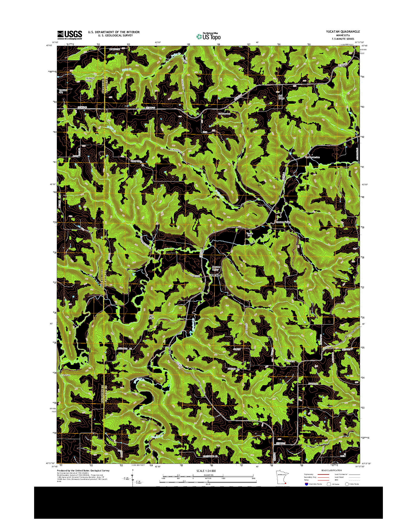 USGS US TOPO 7.5-MINUTE MAP FOR YUCATAN, MN 2013