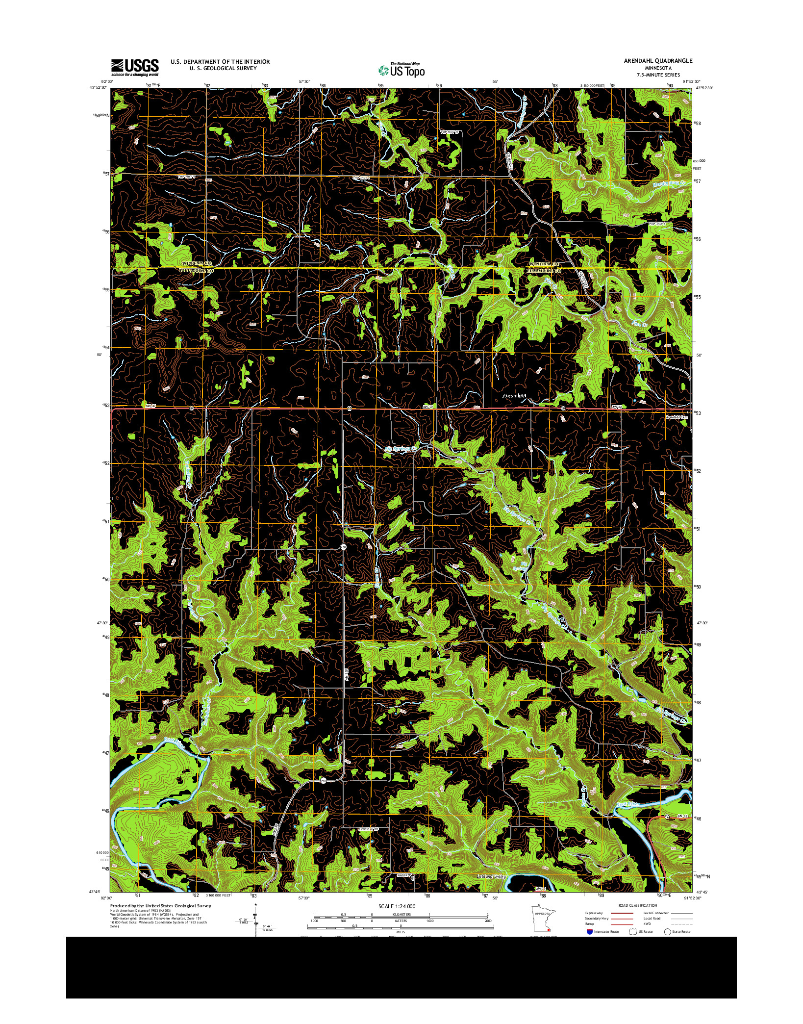 USGS US TOPO 7.5-MINUTE MAP FOR ARENDAHL, MN 2013