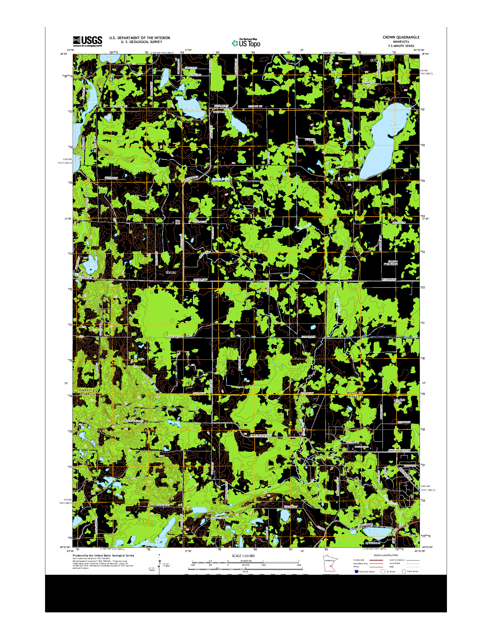USGS US TOPO 7.5-MINUTE MAP FOR CROWN, MN 2013