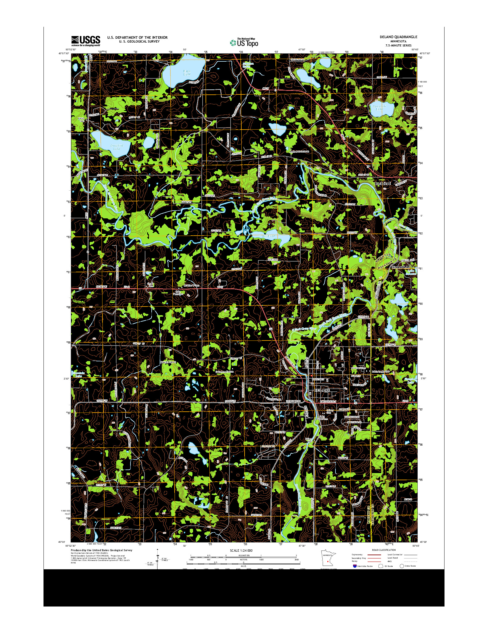 USGS US TOPO 7.5-MINUTE MAP FOR DELANO, MN 2013