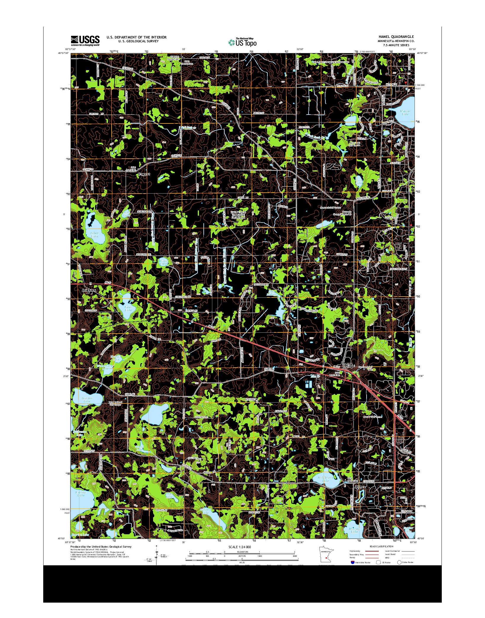 USGS US TOPO 7.5-MINUTE MAP FOR HAMEL, MN 2013
