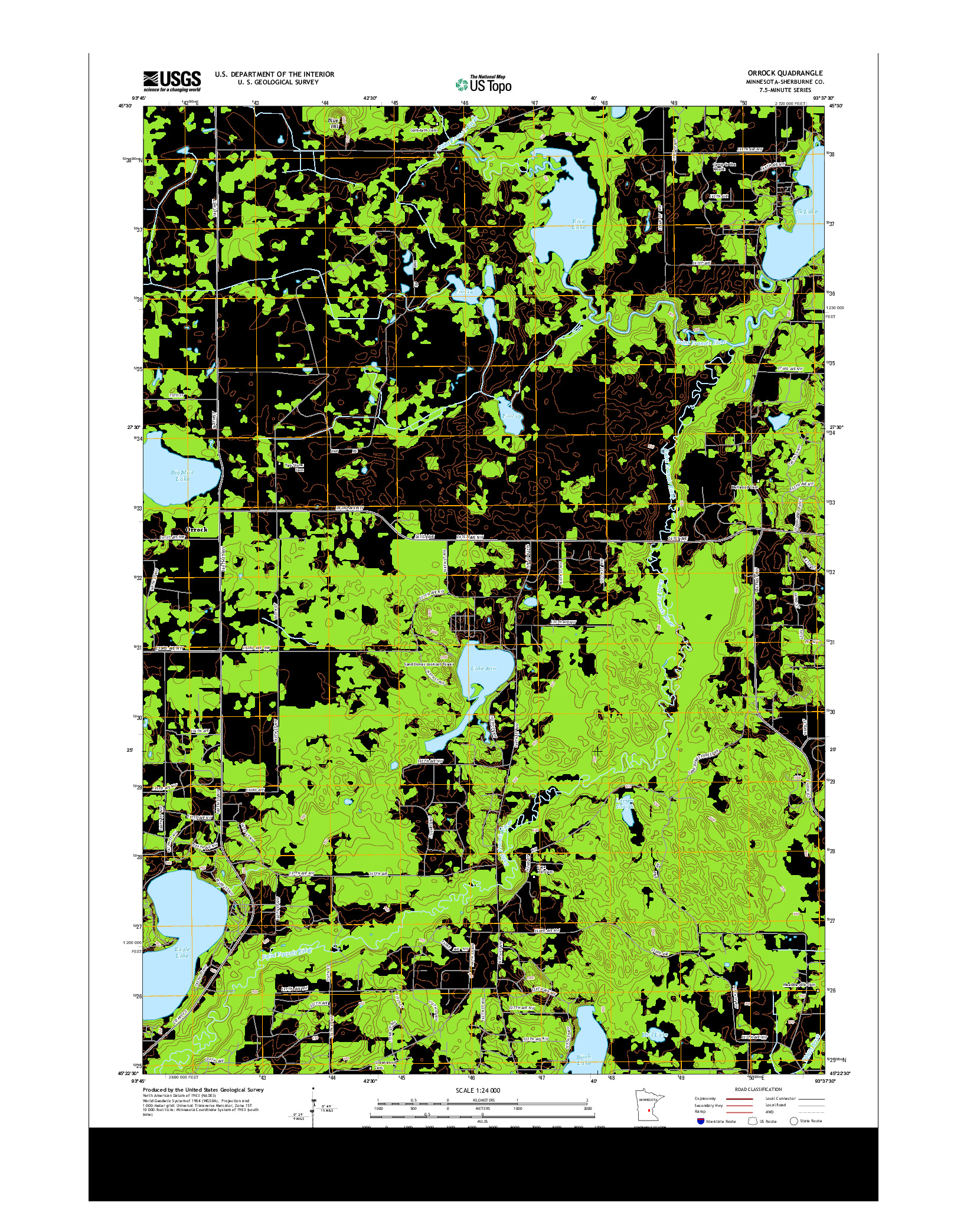 USGS US TOPO 7.5-MINUTE MAP FOR ORROCK, MN 2013