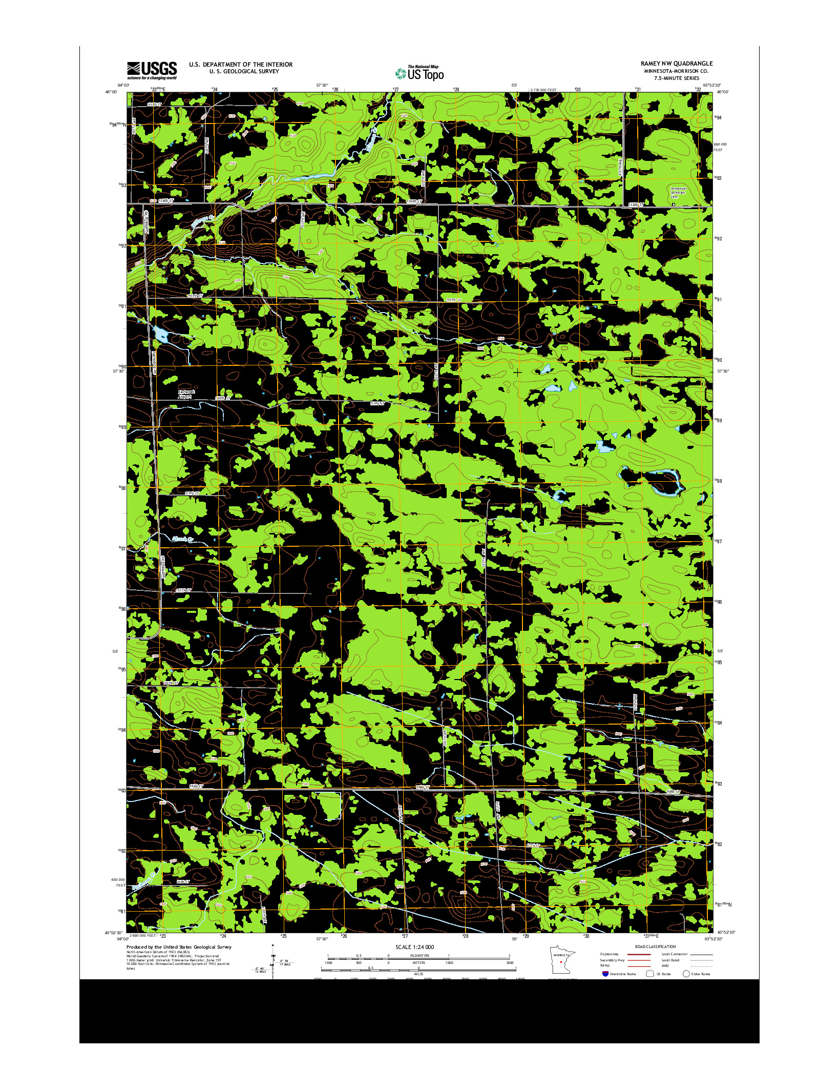 USGS US TOPO 7.5-MINUTE MAP FOR RAMEY NW, MN 2013