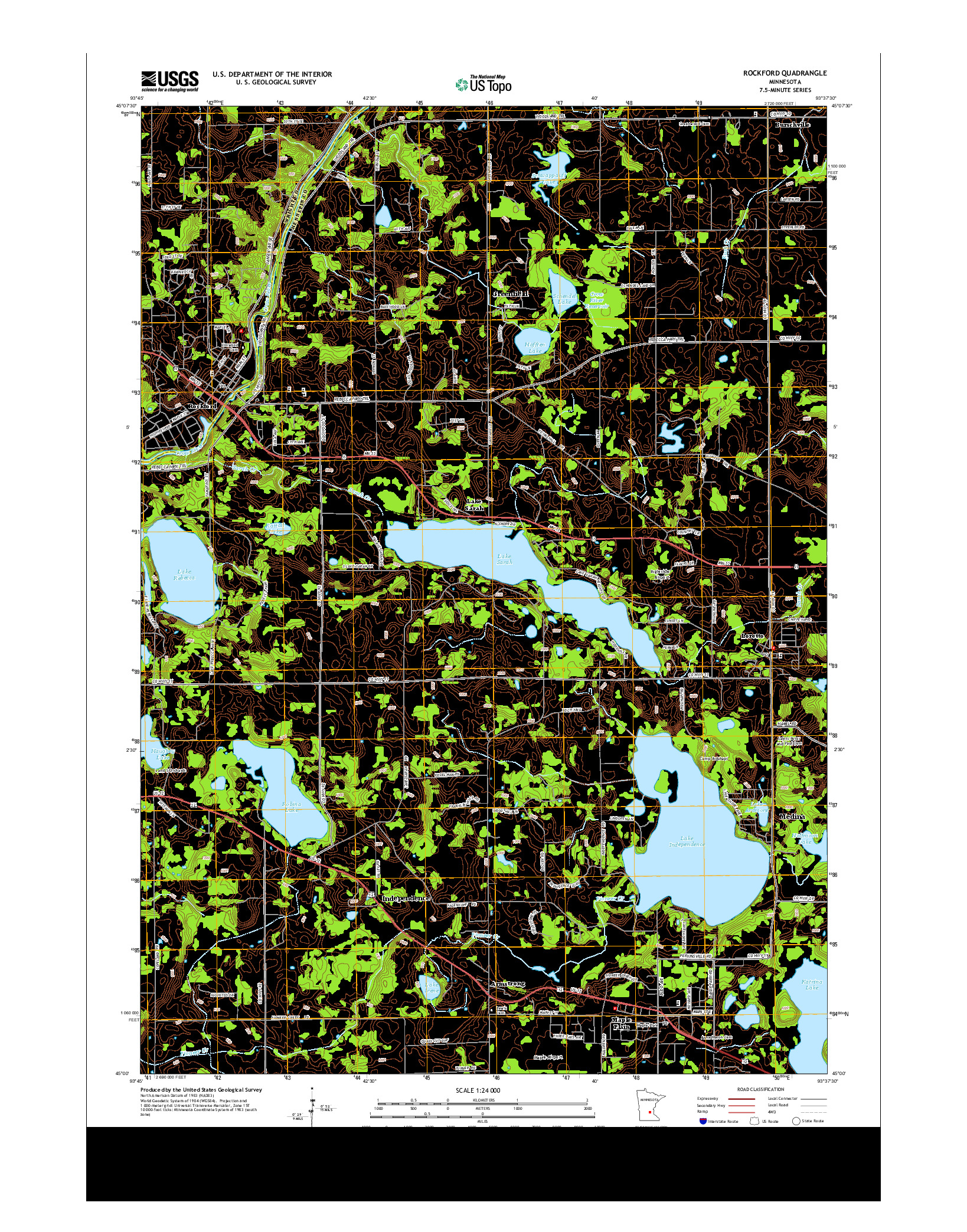 USGS US TOPO 7.5-MINUTE MAP FOR ROCKFORD, MN 2013