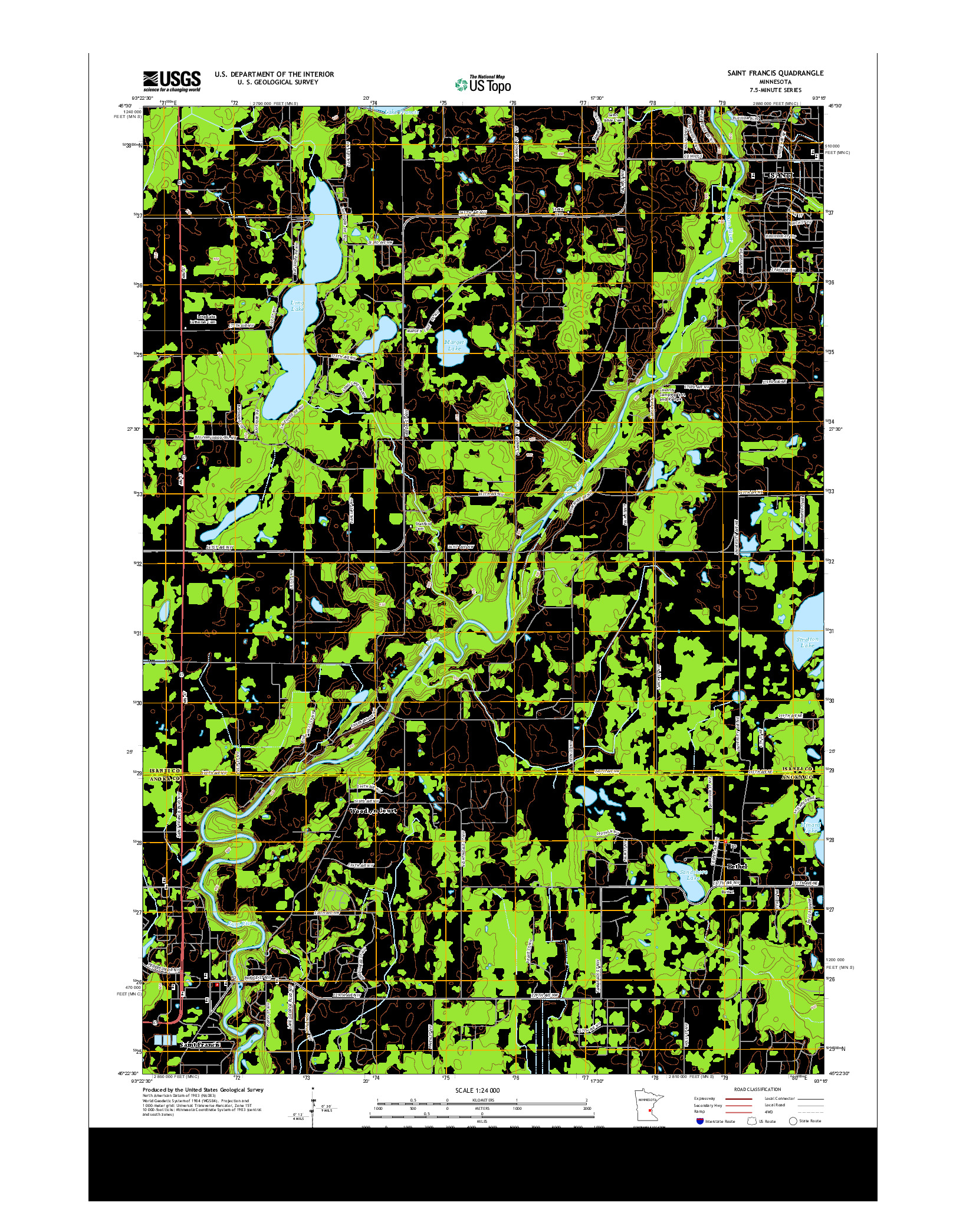 USGS US TOPO 7.5-MINUTE MAP FOR SAINT FRANCIS, MN 2013