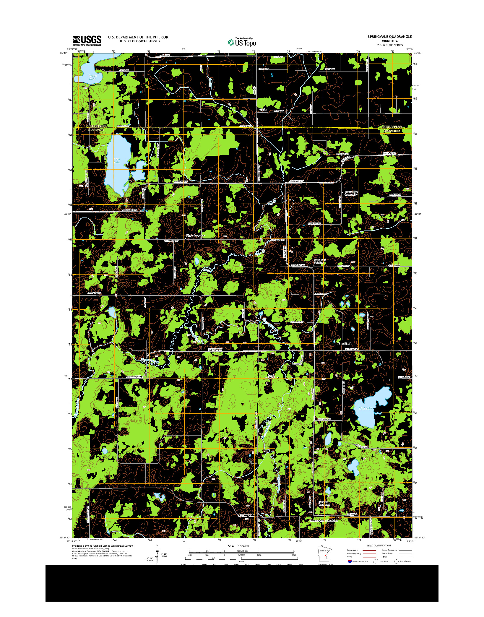 USGS US TOPO 7.5-MINUTE MAP FOR SPRINGVALE, MN 2013