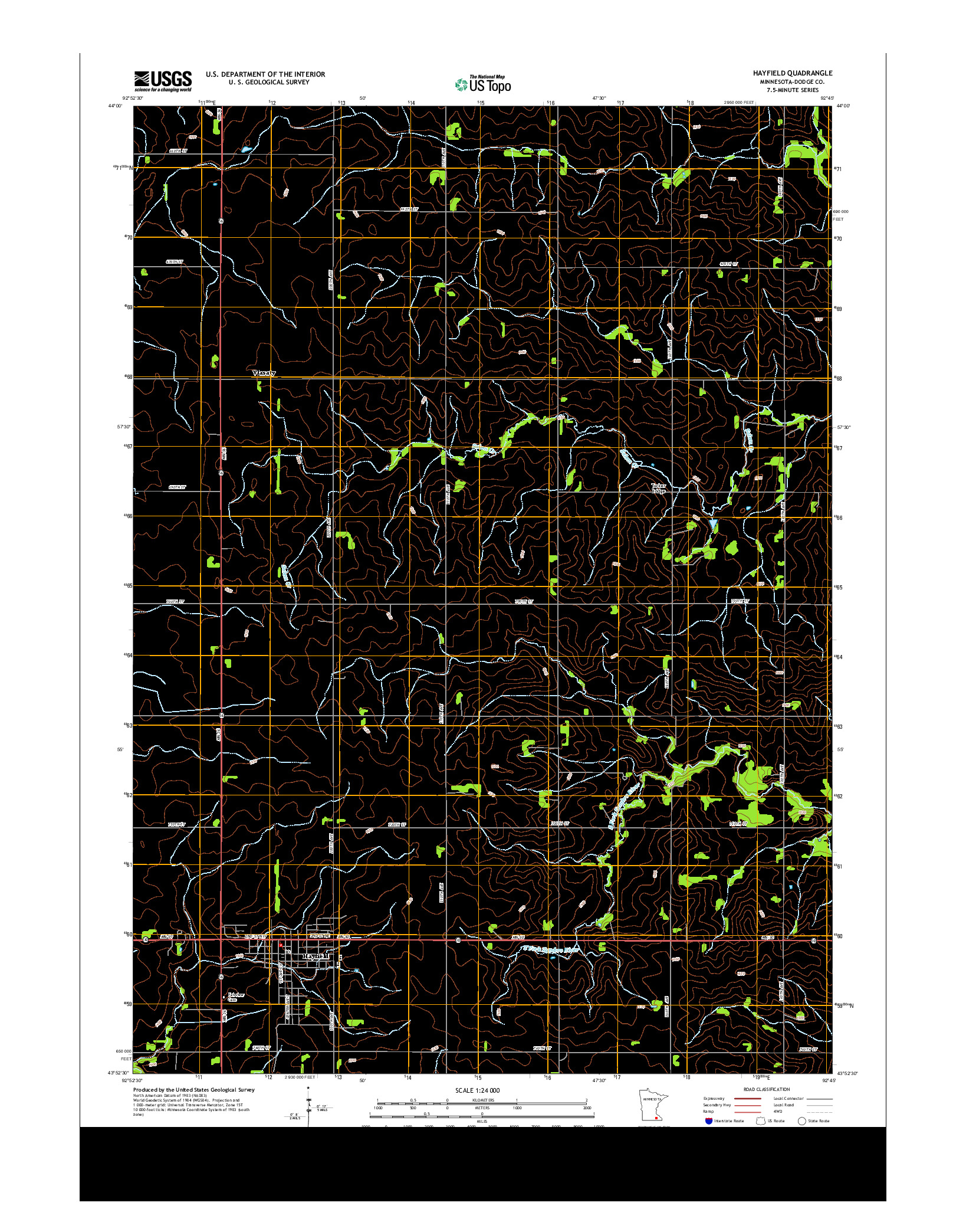 USGS US TOPO 7.5-MINUTE MAP FOR HAYFIELD, MN 2013