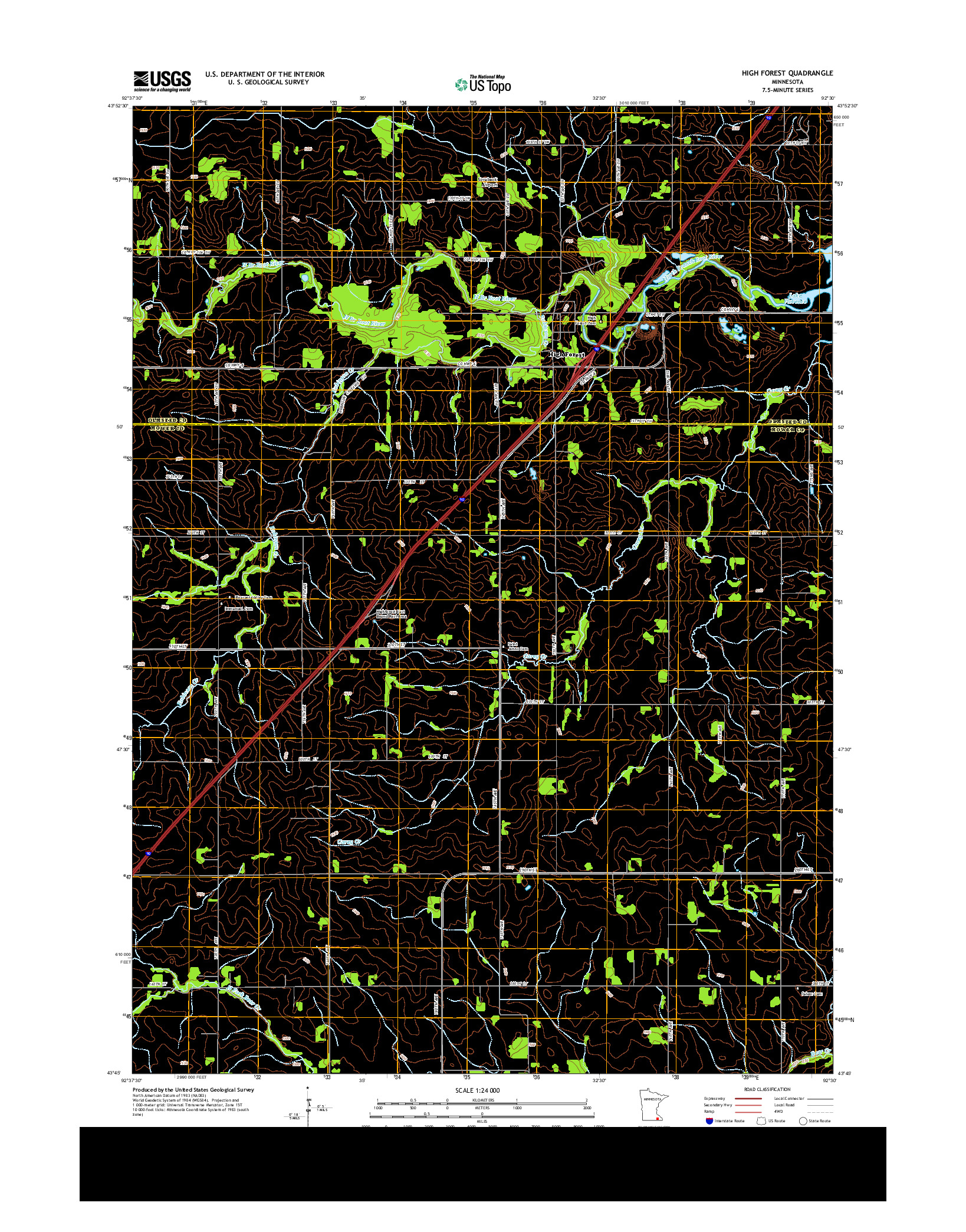 USGS US TOPO 7.5-MINUTE MAP FOR HIGH FOREST, MN 2013