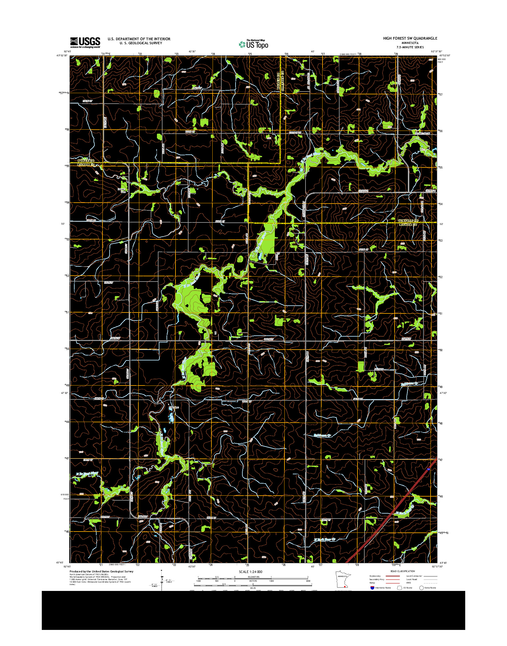 USGS US TOPO 7.5-MINUTE MAP FOR HIGH FOREST SW, MN 2013