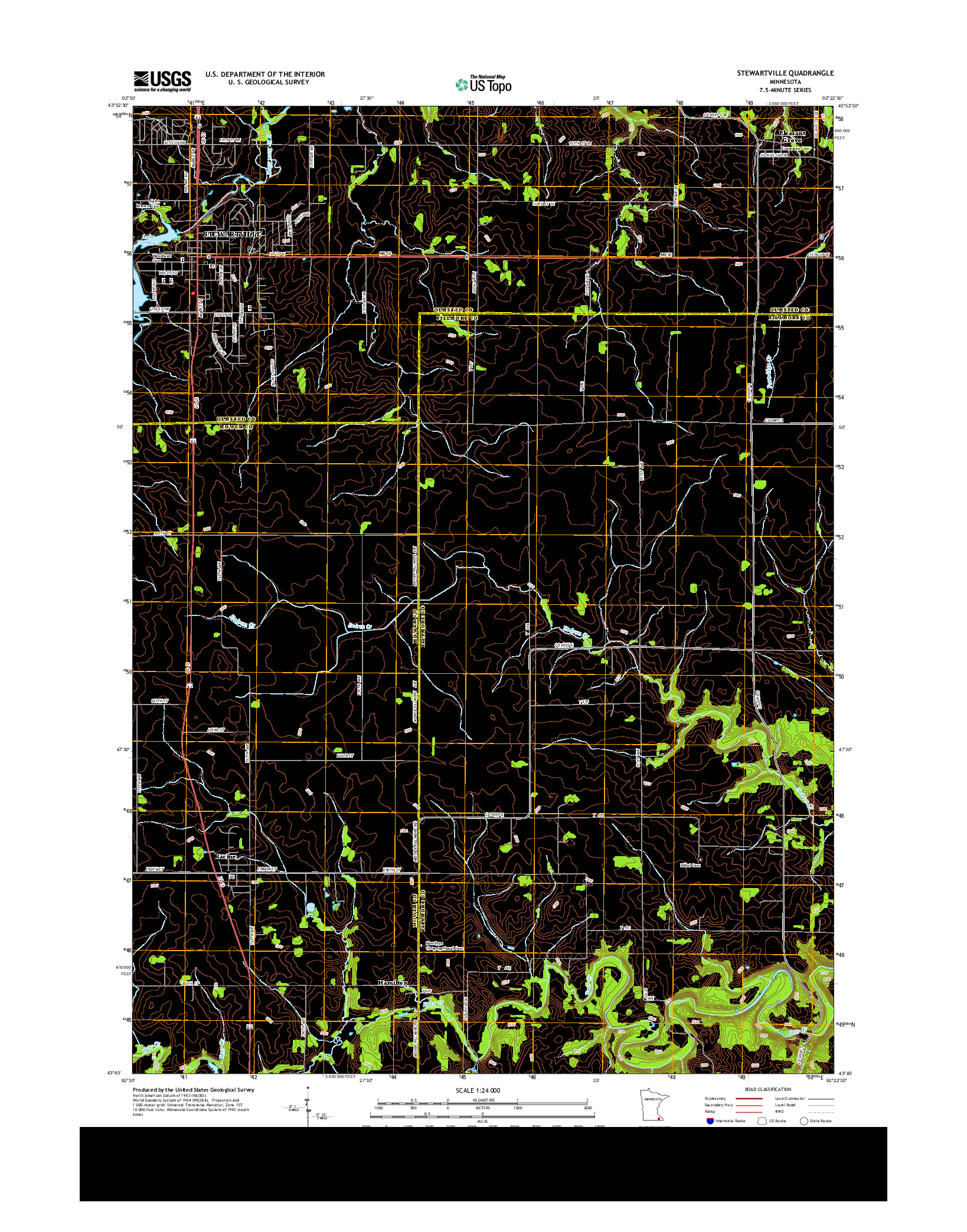 USGS US TOPO 7.5-MINUTE MAP FOR STEWARTVILLE, MN 2013