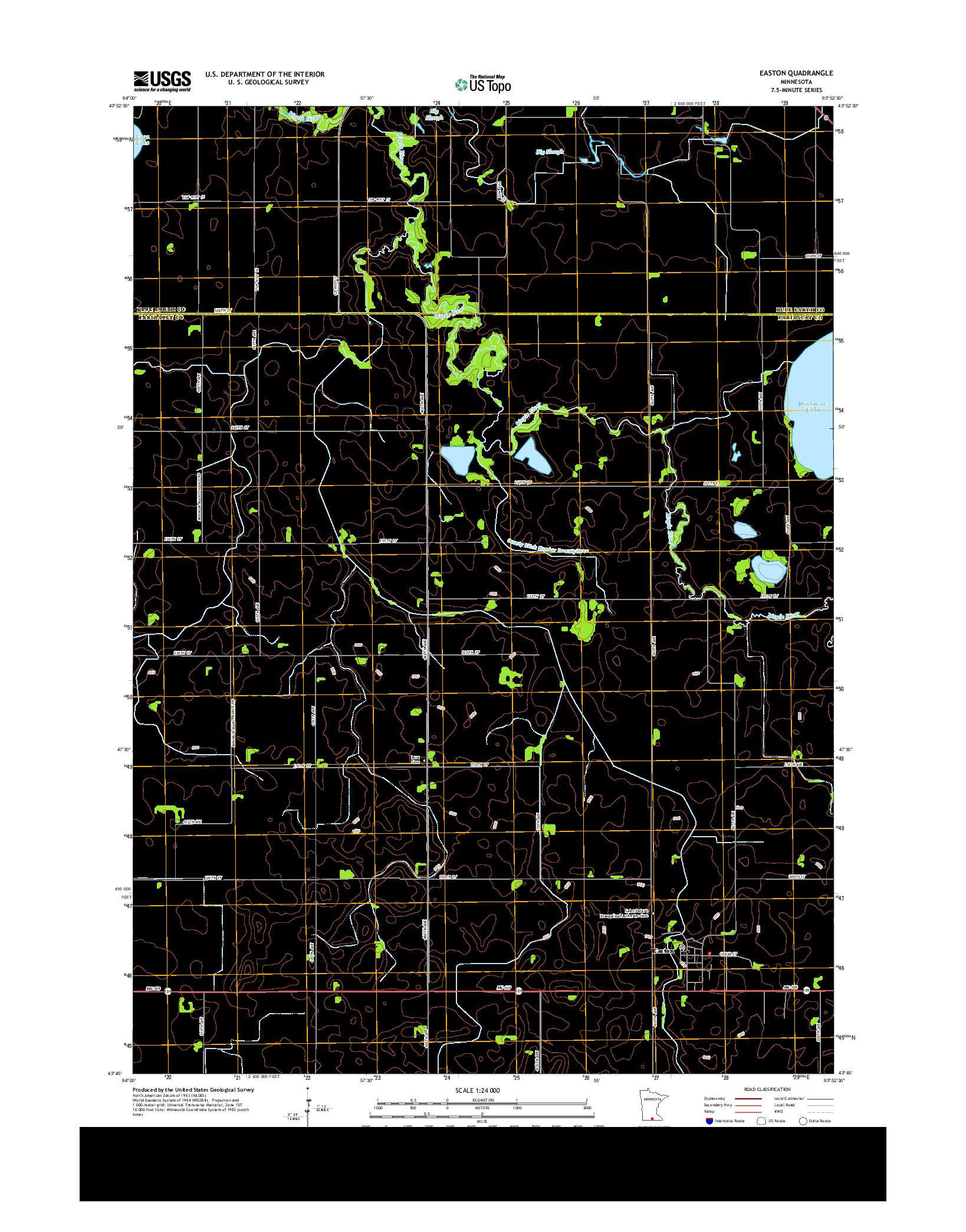 USGS US TOPO 7.5-MINUTE MAP FOR EASTON, MN 2013