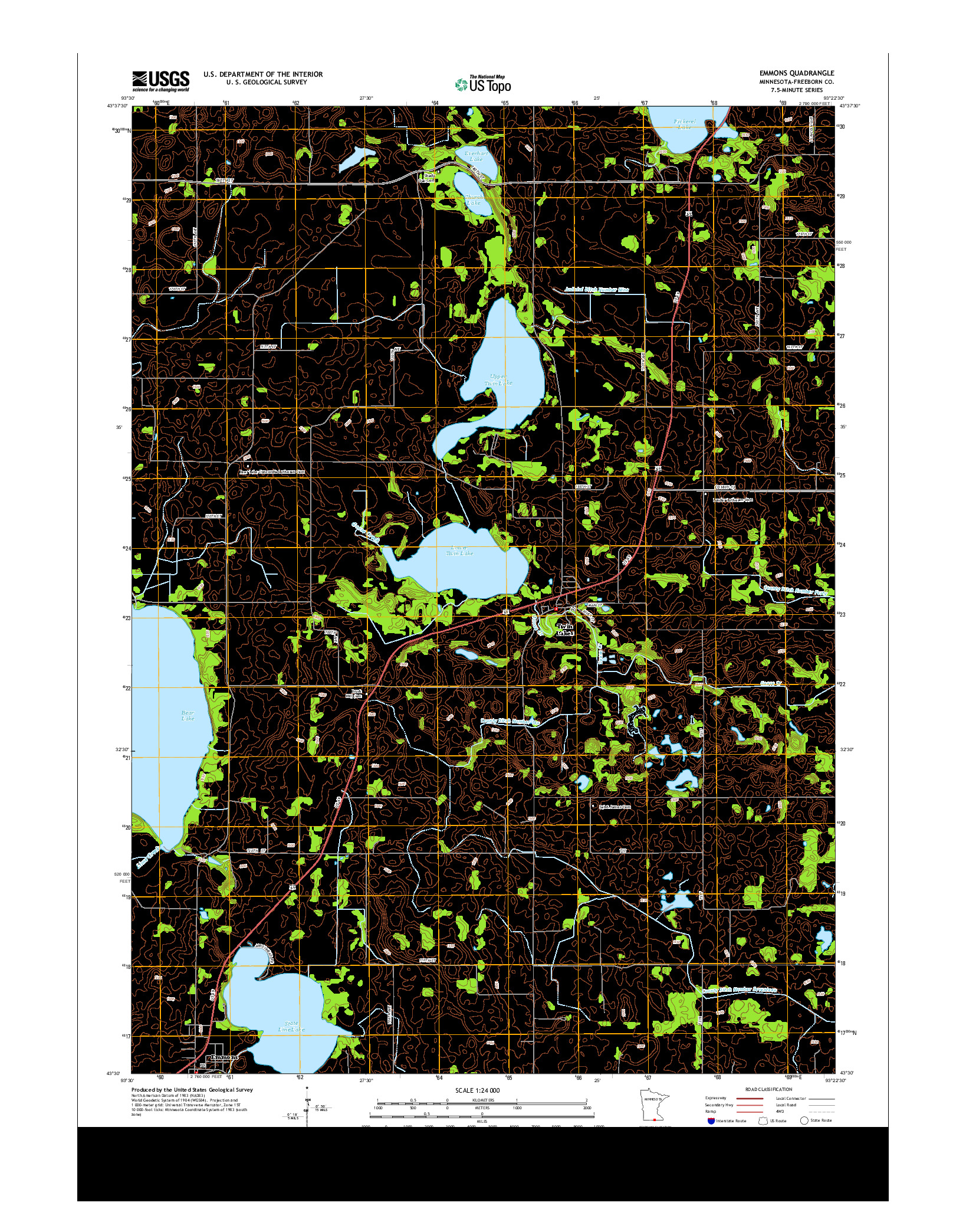 USGS US TOPO 7.5-MINUTE MAP FOR EMMONS, MN 2013