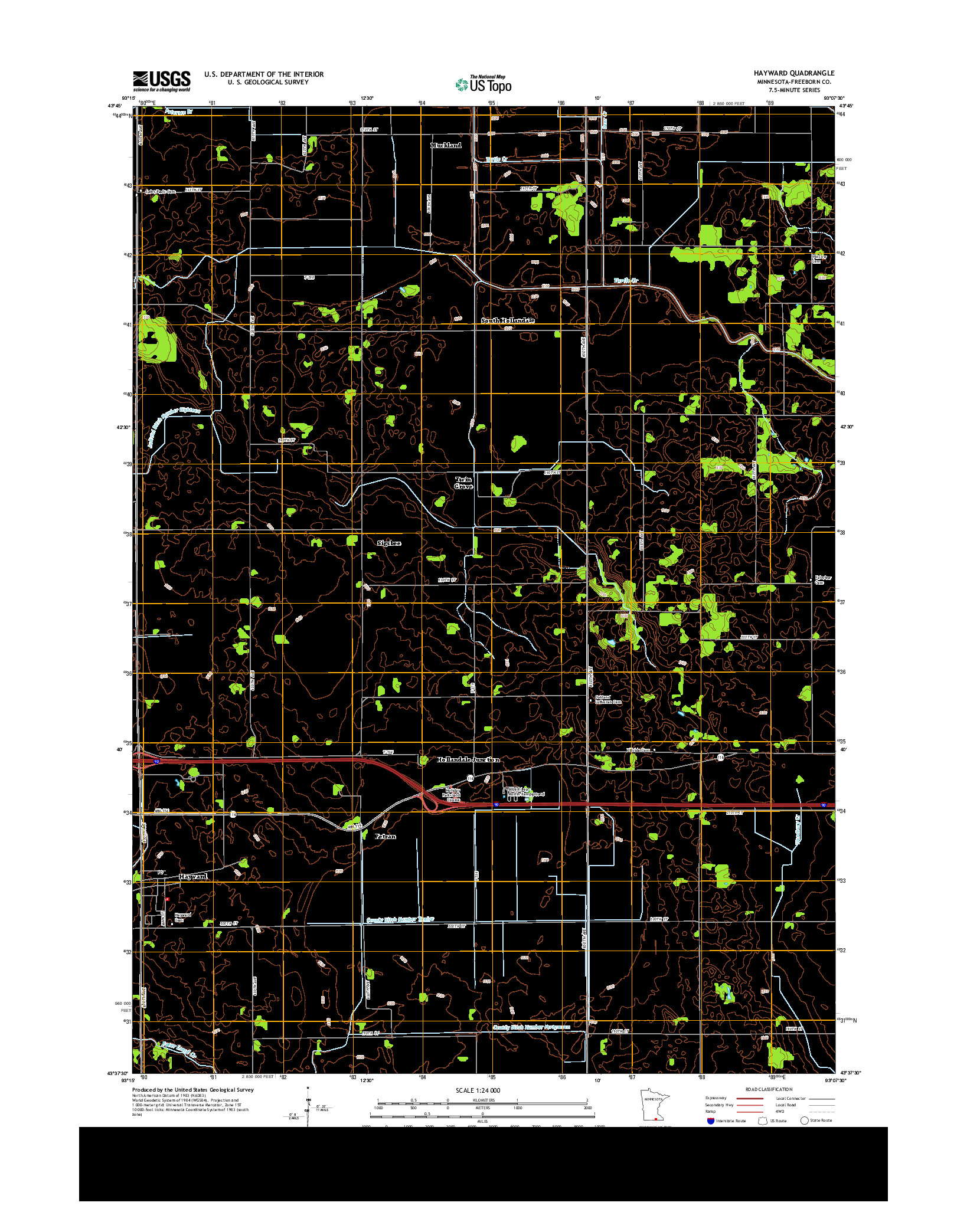 USGS US TOPO 7.5-MINUTE MAP FOR HAYWARD, MN 2013