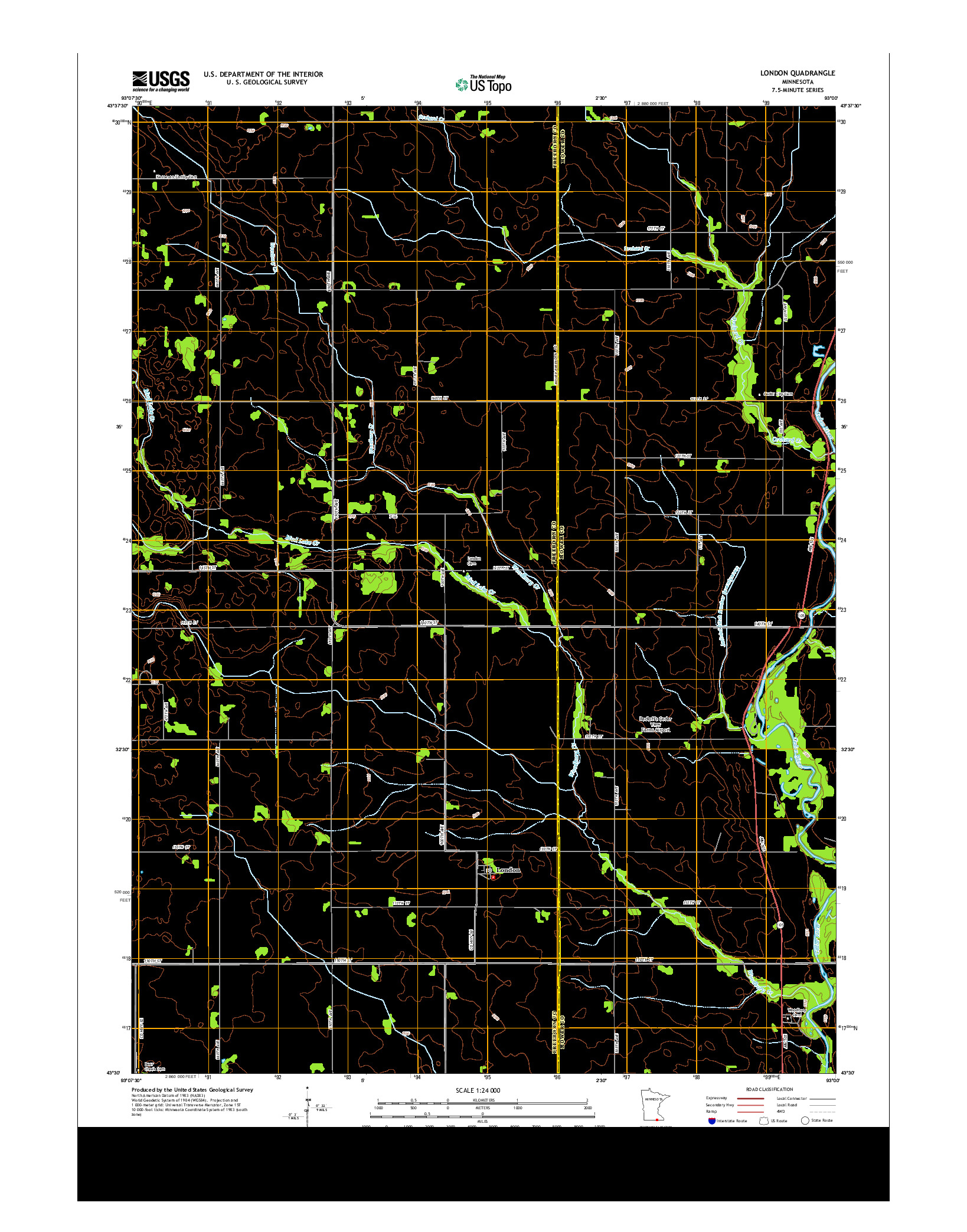 USGS US TOPO 7.5-MINUTE MAP FOR LONDON, MN 2013