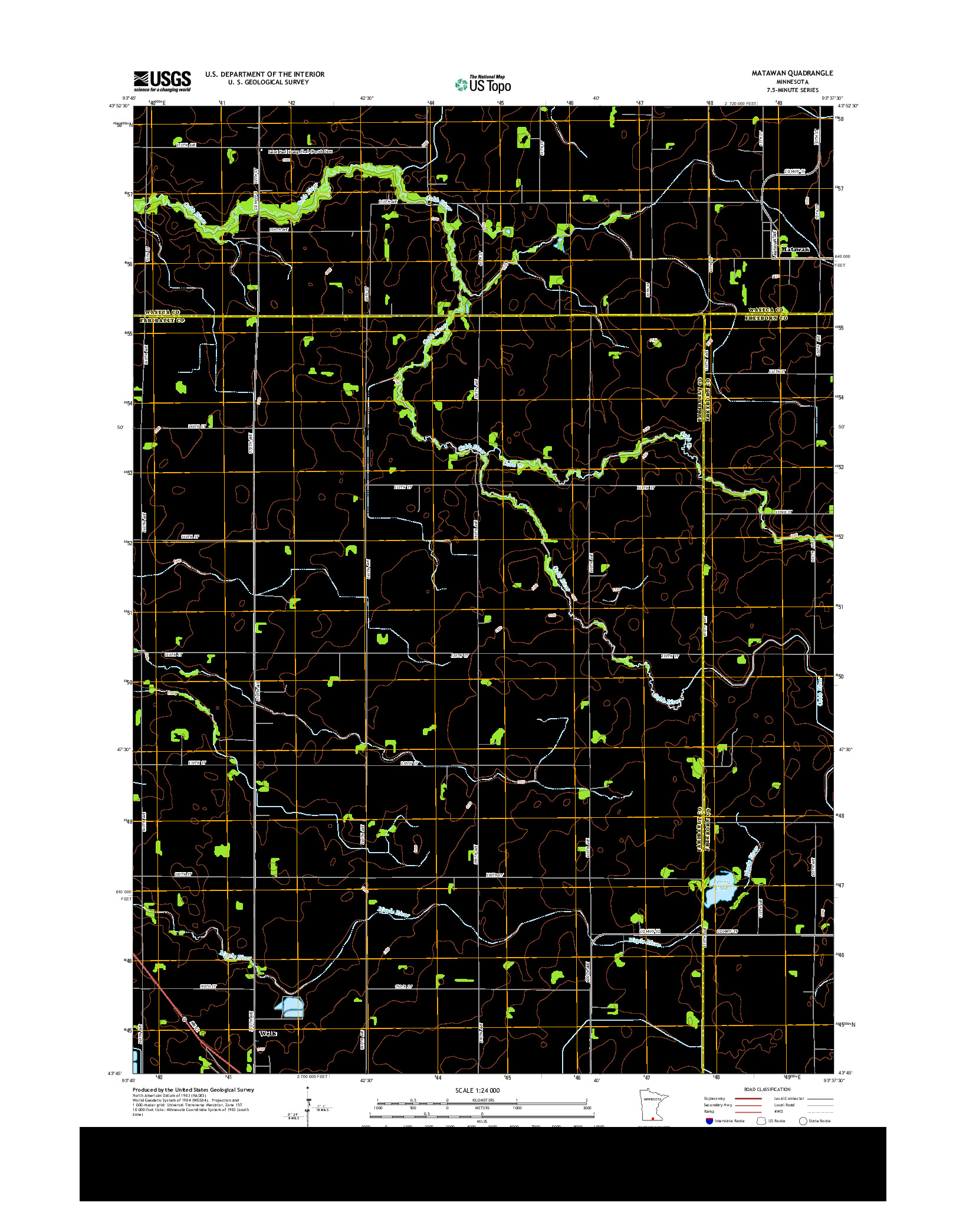 USGS US TOPO 7.5-MINUTE MAP FOR MATAWAN, MN 2013
