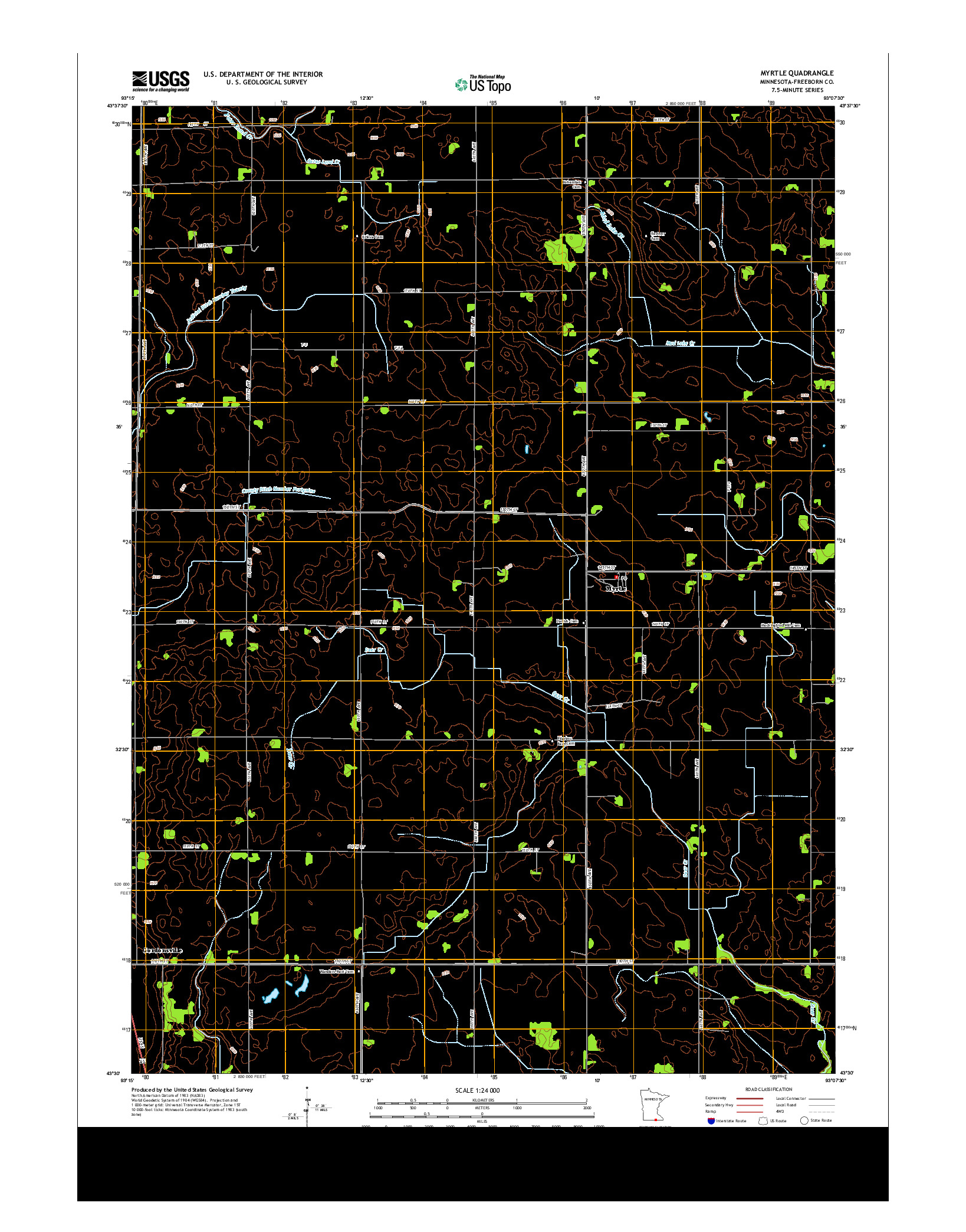 USGS US TOPO 7.5-MINUTE MAP FOR MYRTLE, MN 2013