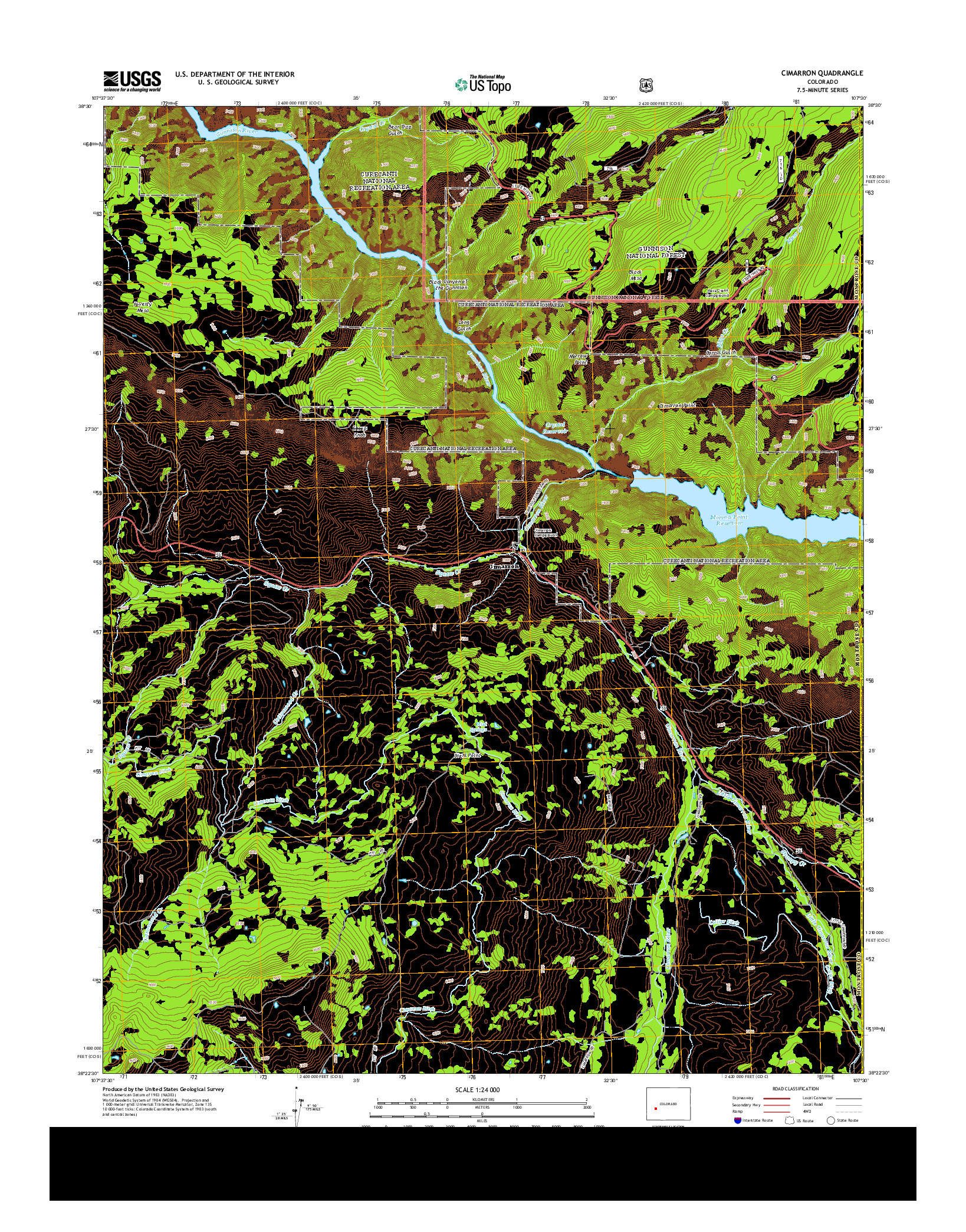 USGS US TOPO 7.5-MINUTE MAP FOR CIMARRON, CO 2013