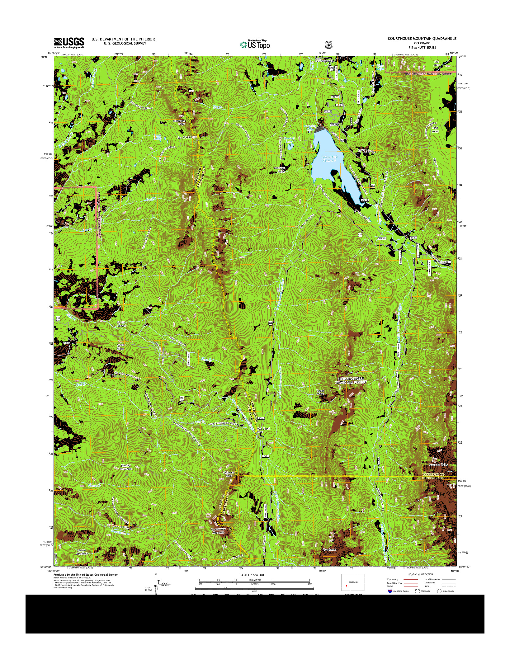 USGS US TOPO 7.5-MINUTE MAP FOR COURTHOUSE MOUNTAIN, CO 2013