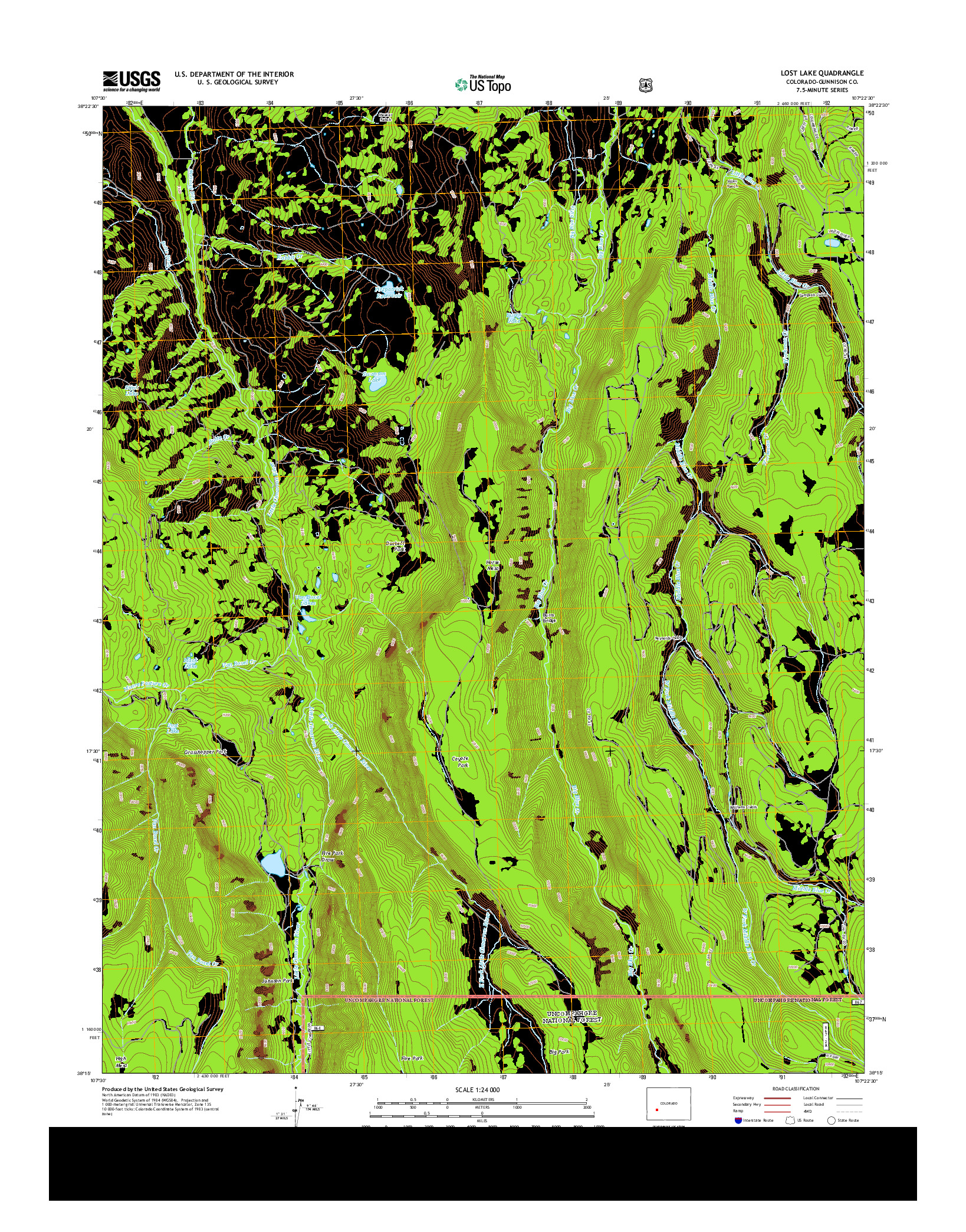 USGS US TOPO 7.5-MINUTE MAP FOR LOST LAKE, CO 2013