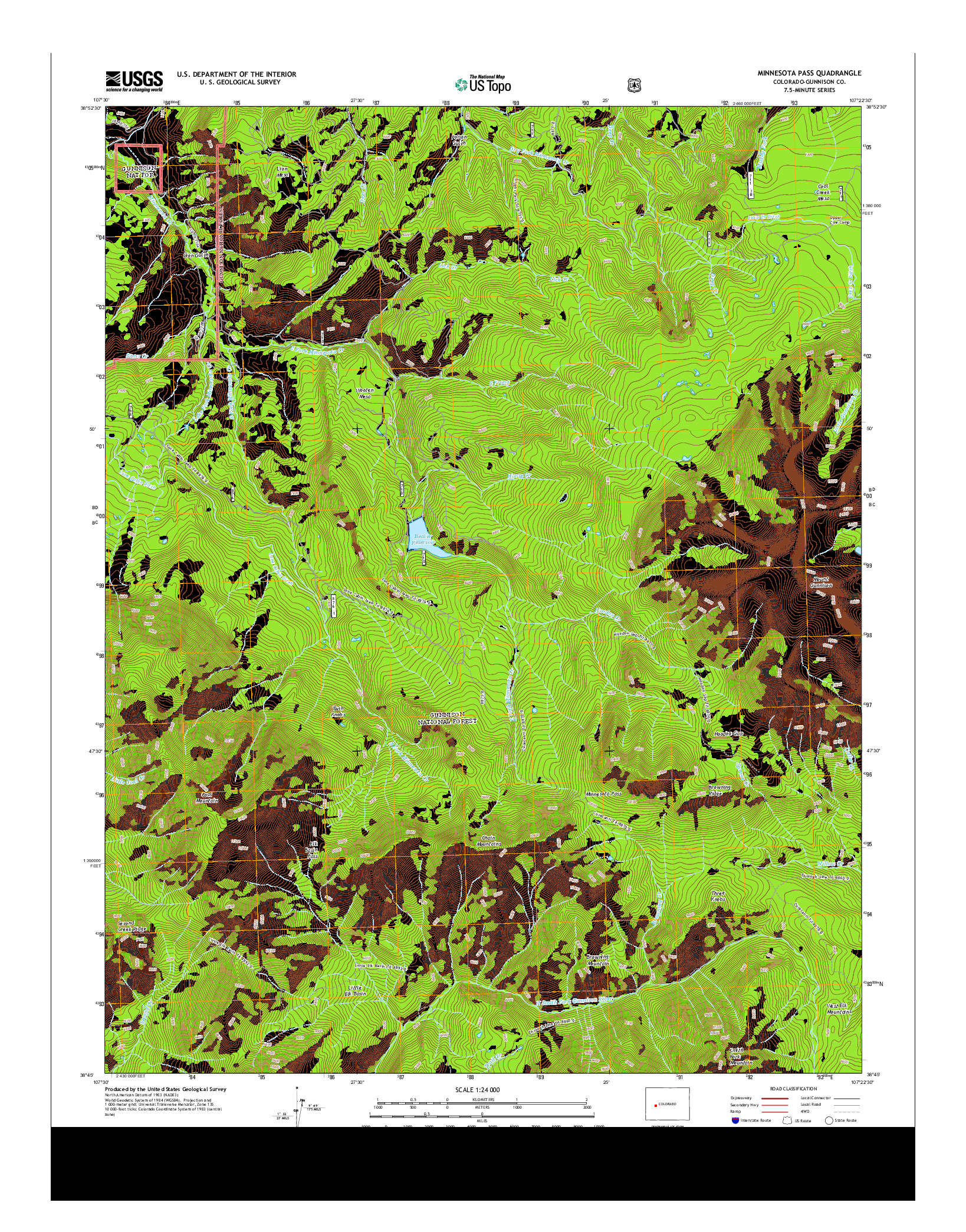 USGS US TOPO 7.5-MINUTE MAP FOR MINNESOTA PASS, CO 2013